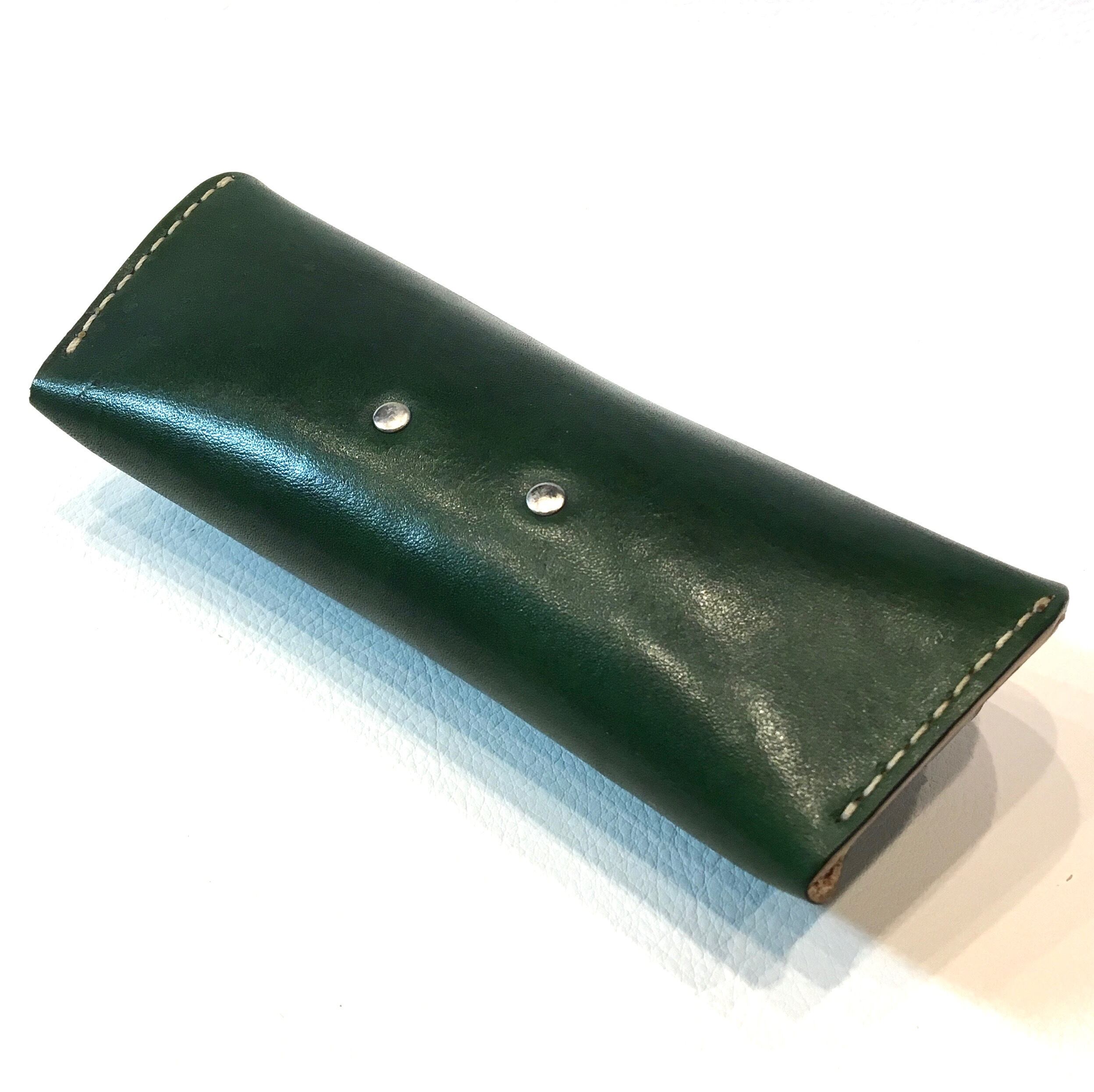 本革製メガネ・ケース（緑革）gc016 | wizardleather
