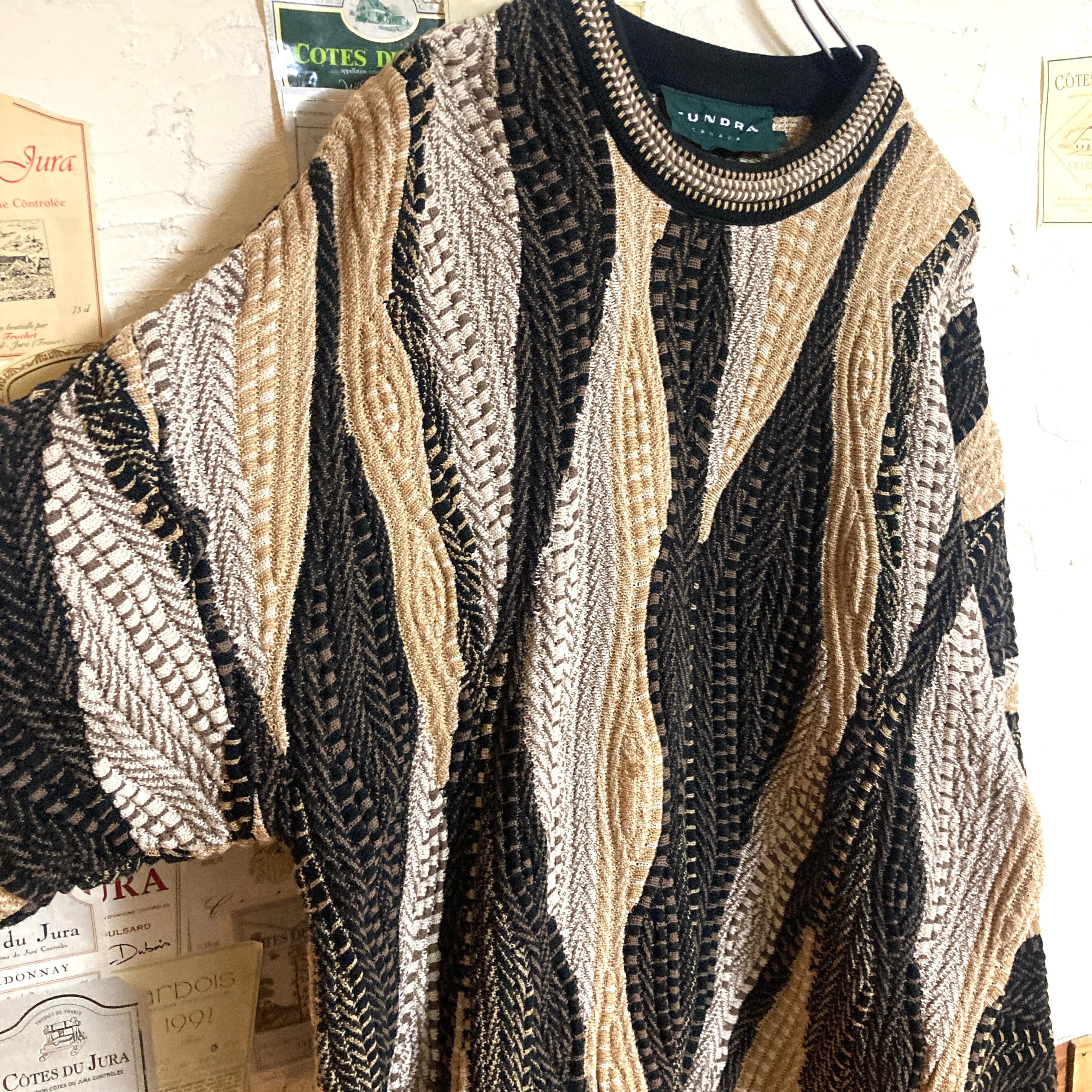 TUNDRA 3Dニット 立体編み マルチカラー デザインニット アースカラー