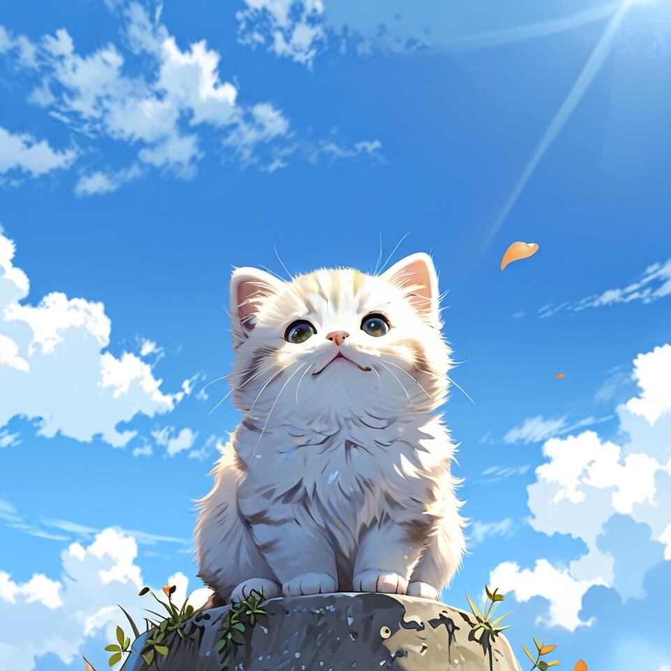 空を見上げる猫【AIイラスト】（20枚セット） | ImaginaryStock