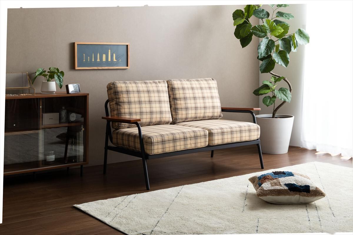 Basquiat 2人掛けチェック柄ソファ | おしゃれな家具・インテリアの