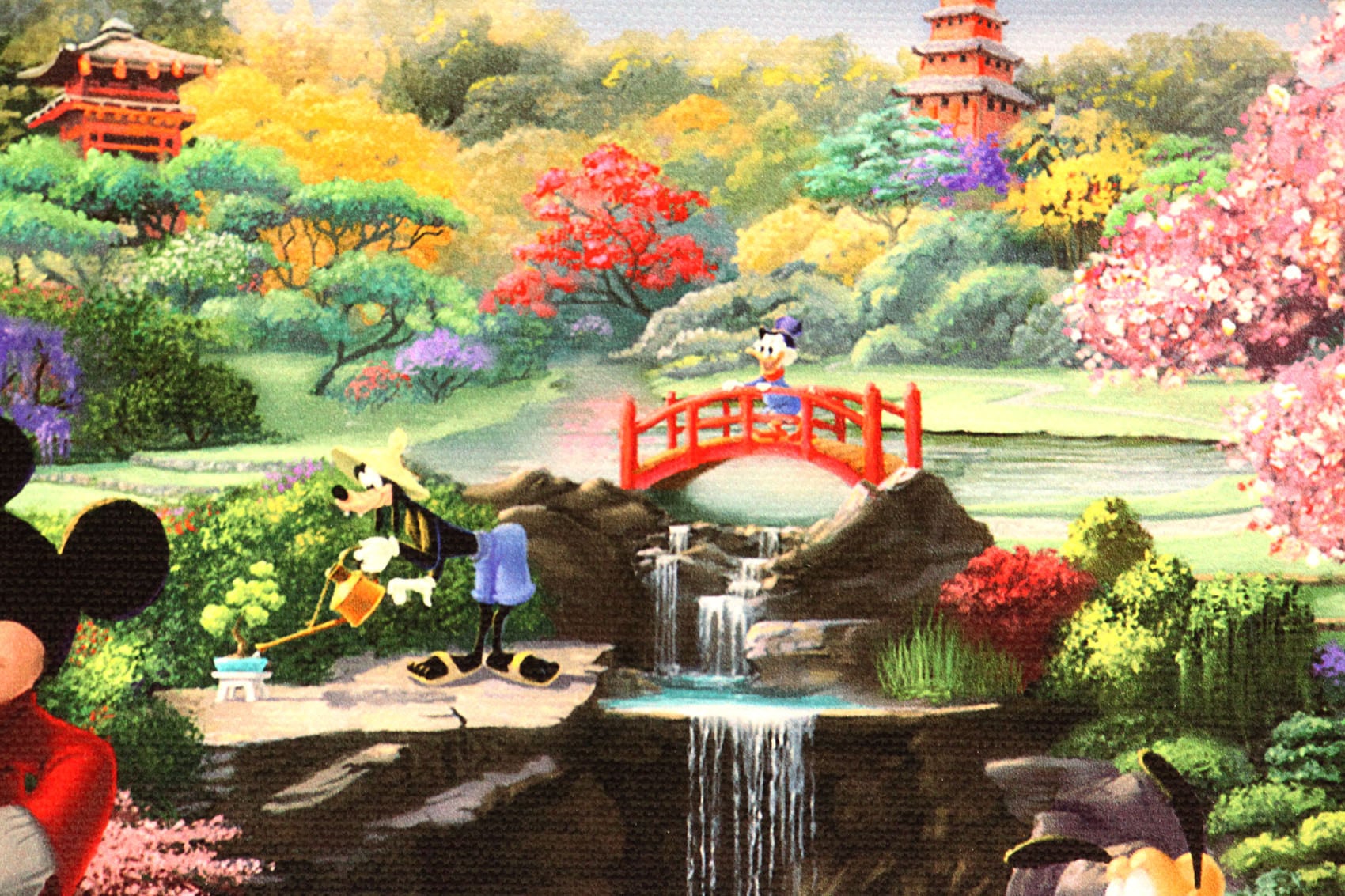 ディズニー絵画 ミッキー＆ミニー/イン ジャパン 展示用フック付