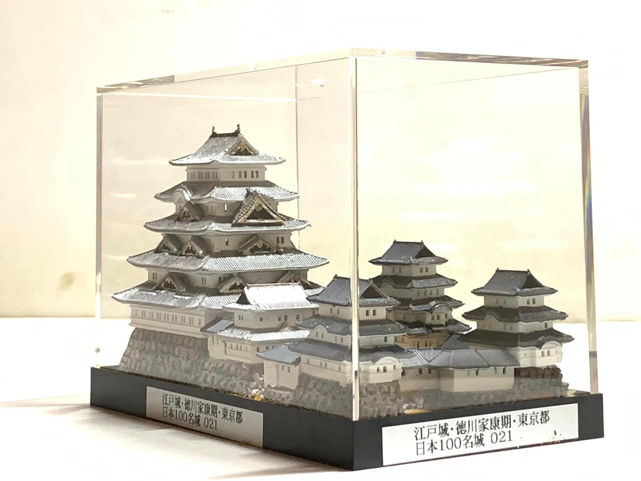 かささん専用' 江戸城、ジオラマ、完成品、ライト・ケ−ス付き かさ