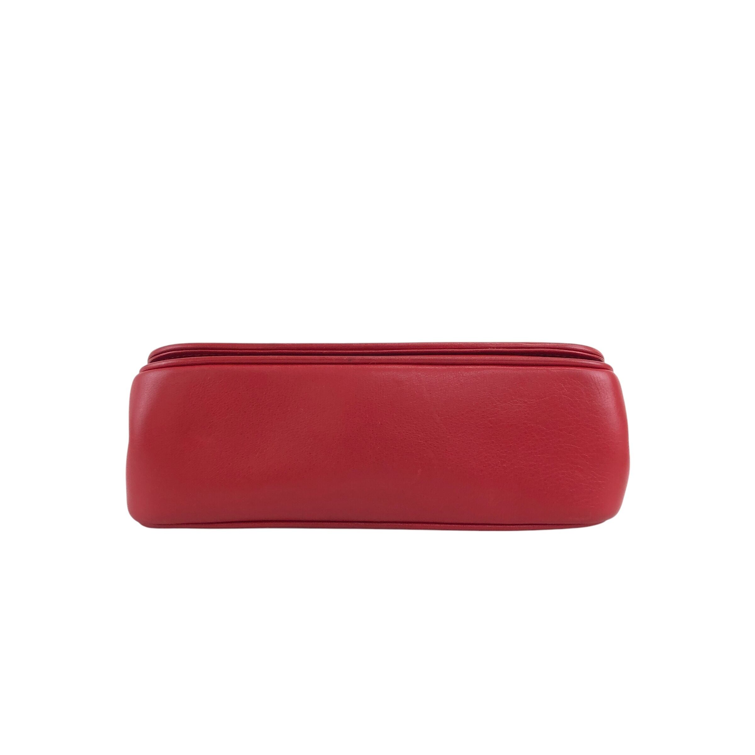 CELINE セリーヌ ショルダーバッグ レッド トリオンフ ステッチ レザー