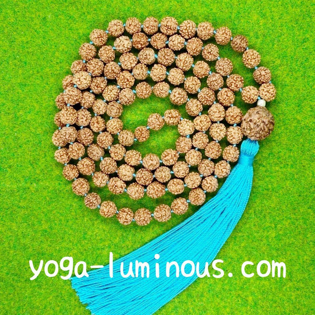 ルドラクシャ・マーラー：sacred-rudraksha-mala（ターコイズカラー