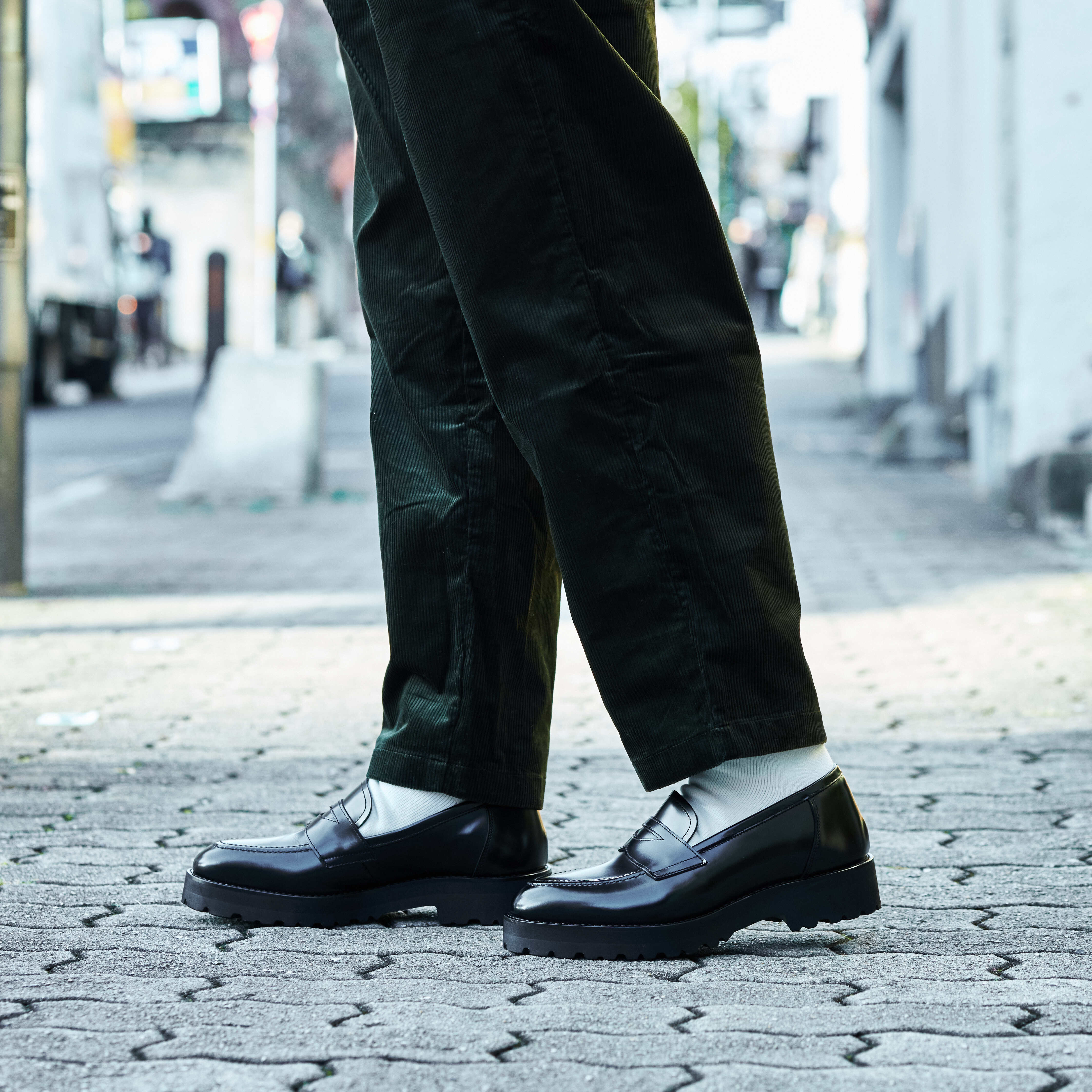 6cmUP シークレットシューズ〉コインローファー／黒 | 6cmアップの