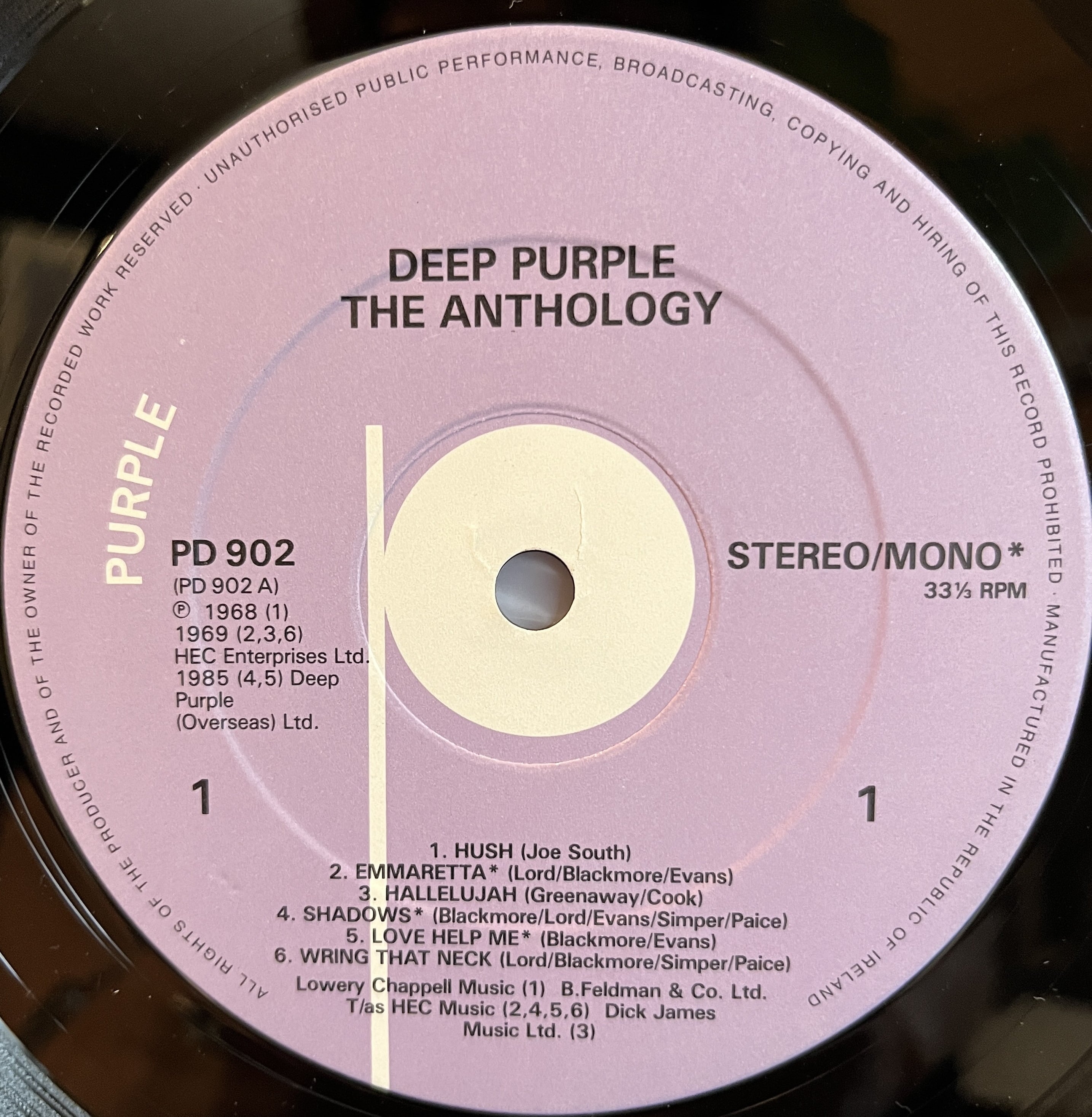 LP】DEEP PURPLE/The Anthology | SORC 中古アナログレコード専門店