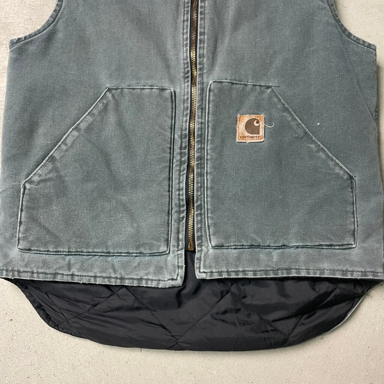 80年代 USA製 Carhartt カーハート ダック地 ベスト キルティング