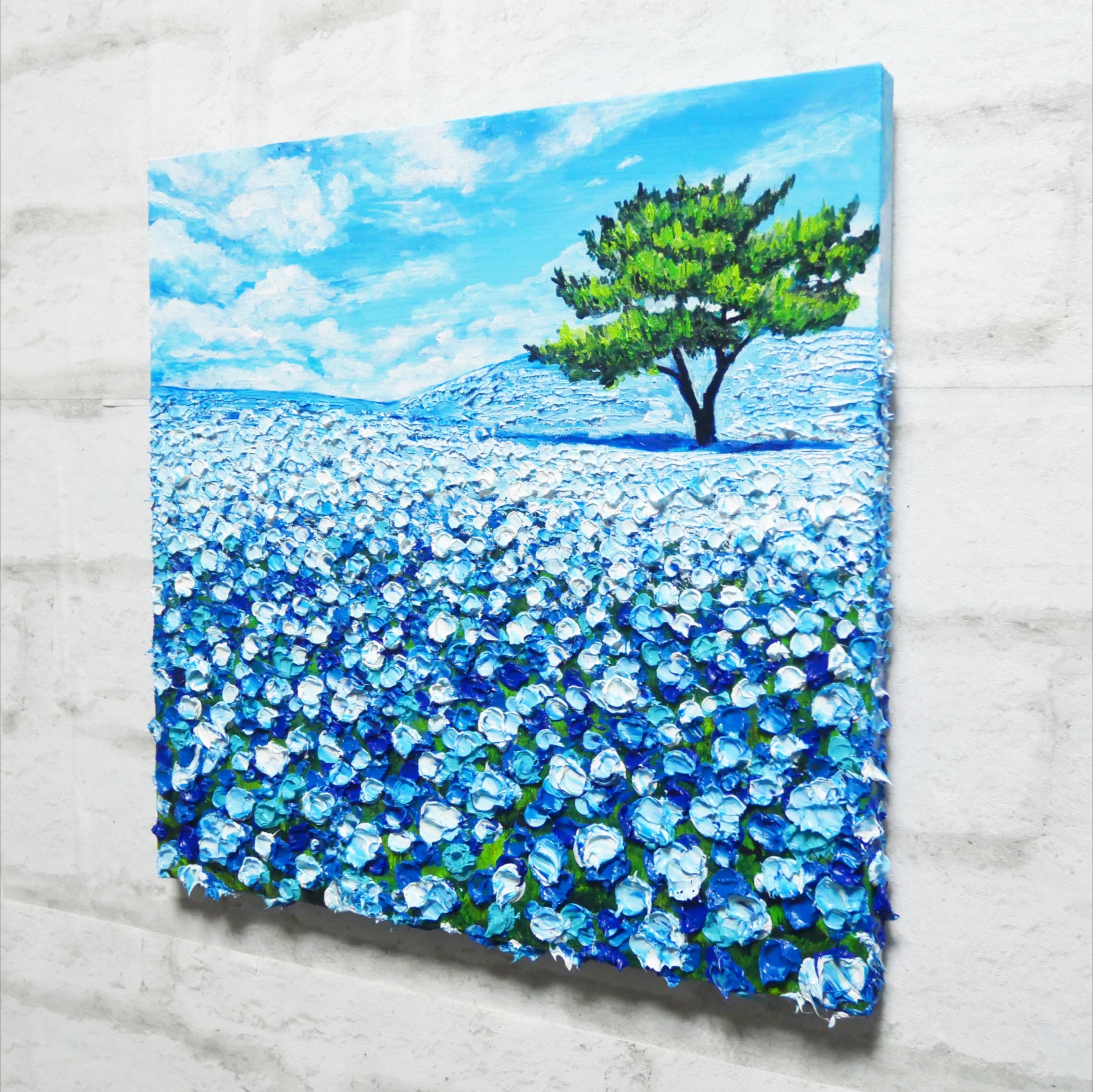 油絵 絵画 アートパネル【ネモフィラの丘】 | HIROSHI1990