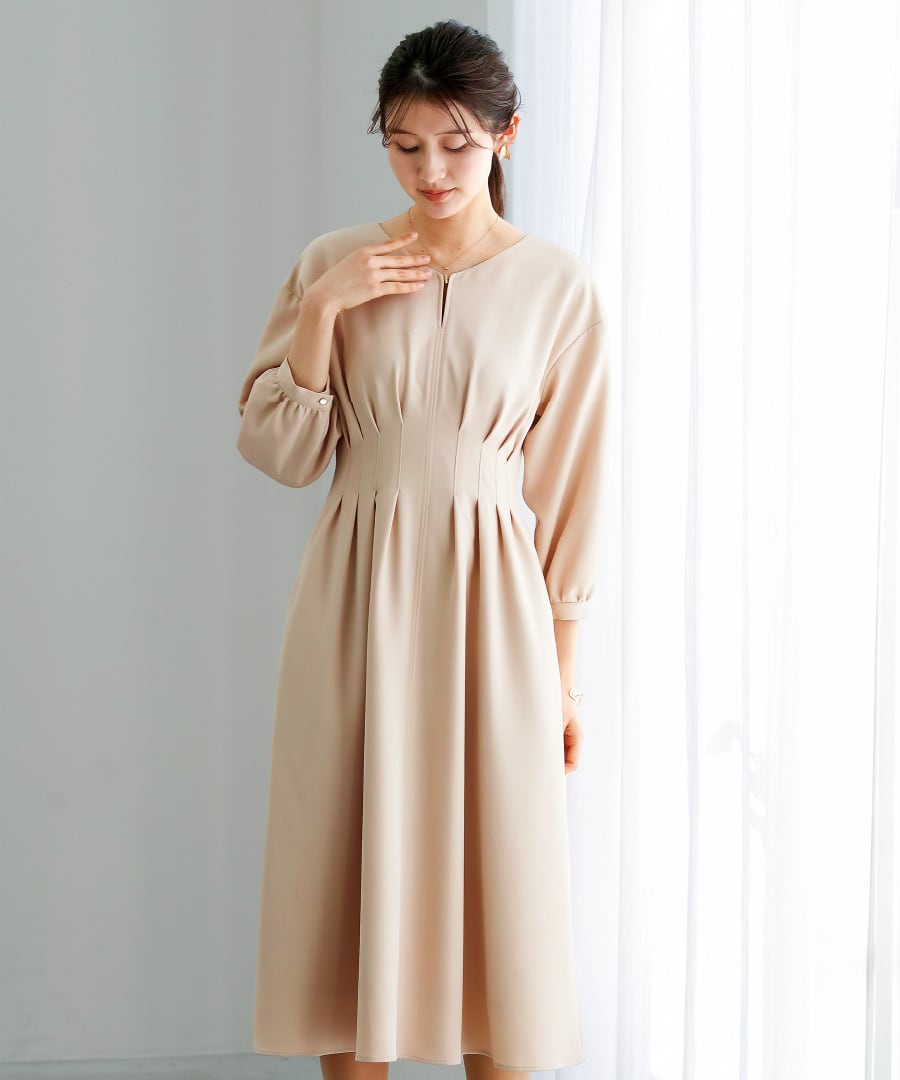 多機能すぎるワンピース】ダブルピケクロス・タックデザインフレア