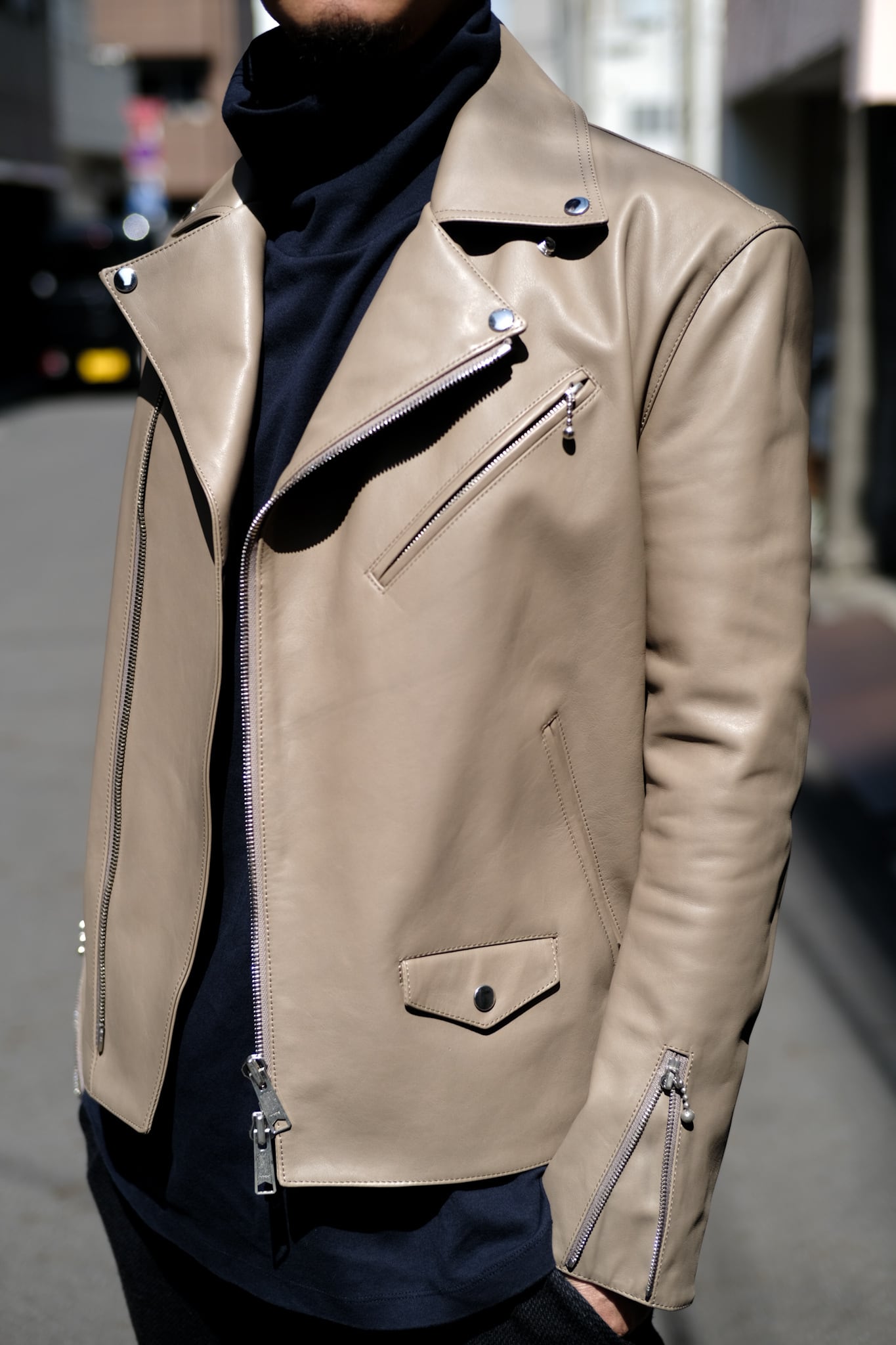 ライダースジャケット レザージャケット イタリア産 HORUS 牛革 本革