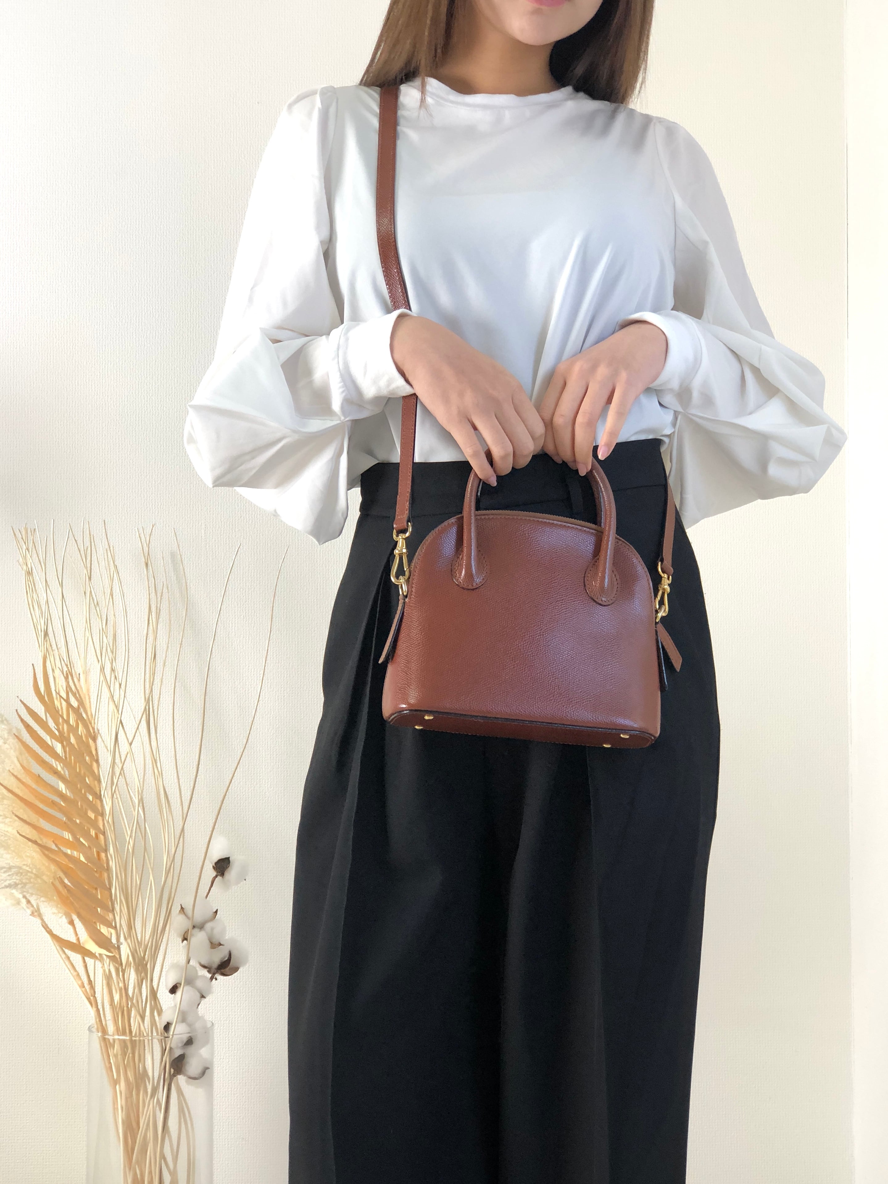 CELINE セリーヌ レザー 2WAY ミニボリード ショルダーバッグ ブラウン