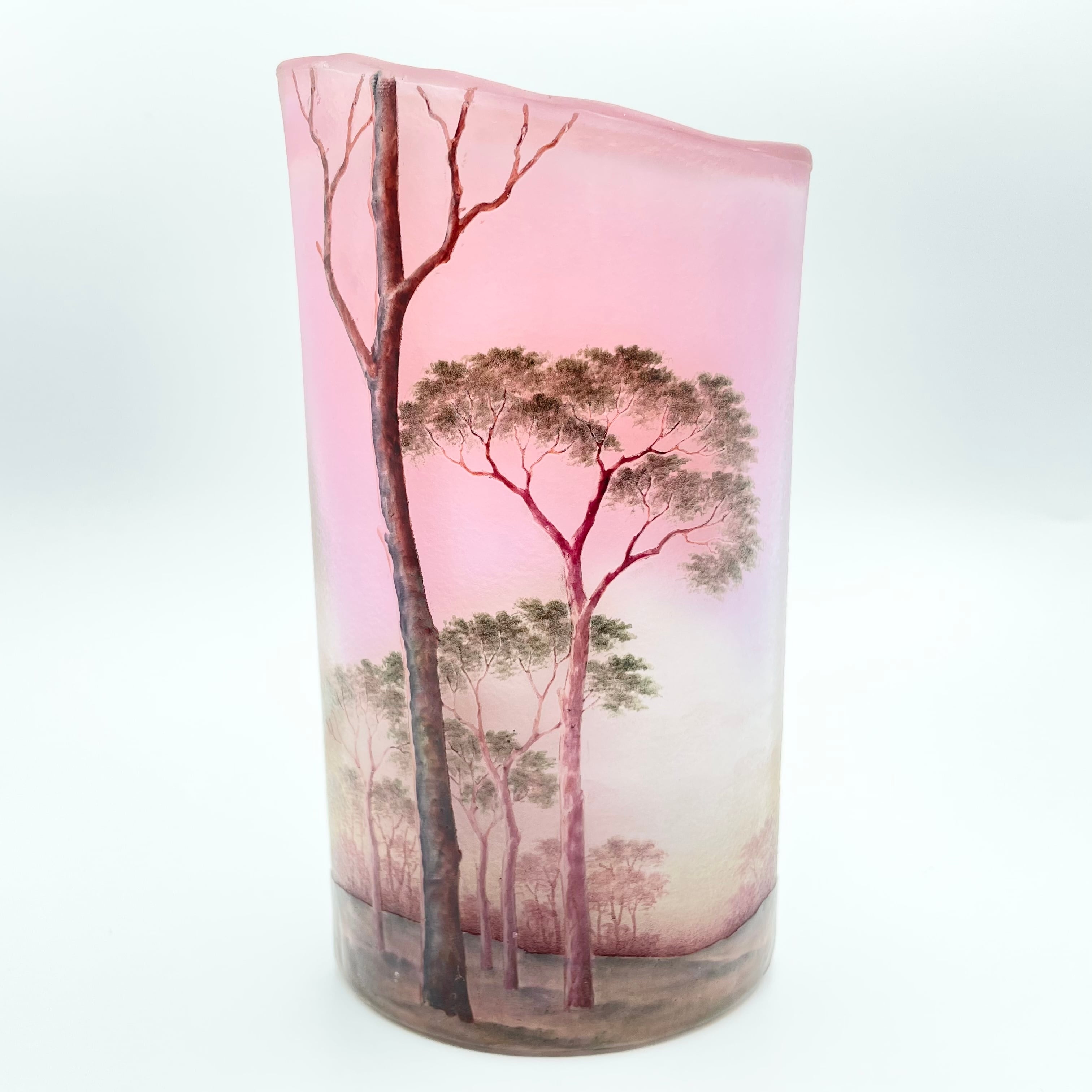 n*1様 ドーム ヒナゲシ文花器 花器 箱付き アールヌーボー ドーム兄弟