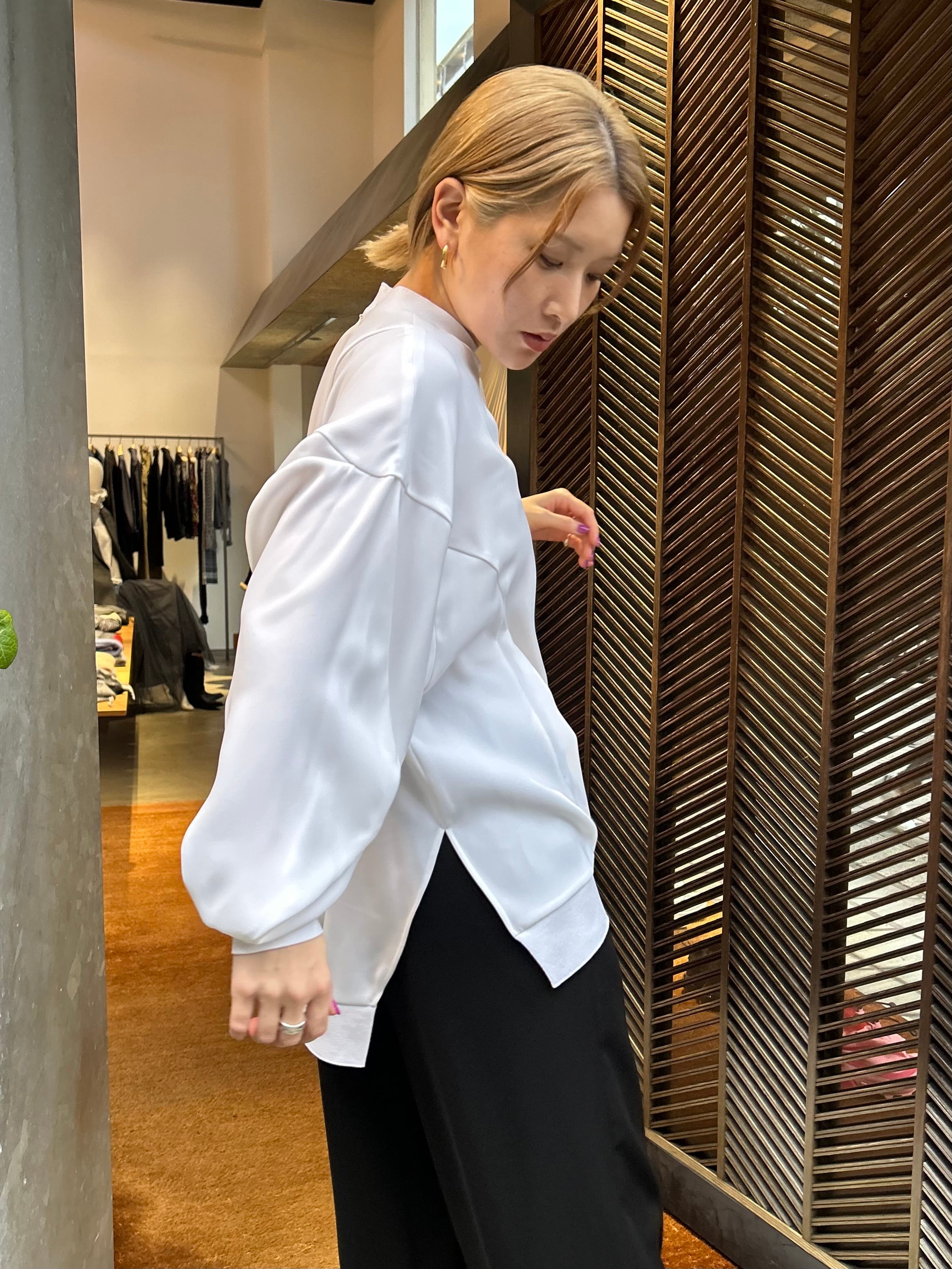 ENFOLD エンフォルド DOUBLECLOTH リブブラウス ENFOLD DOUBLECLOTH