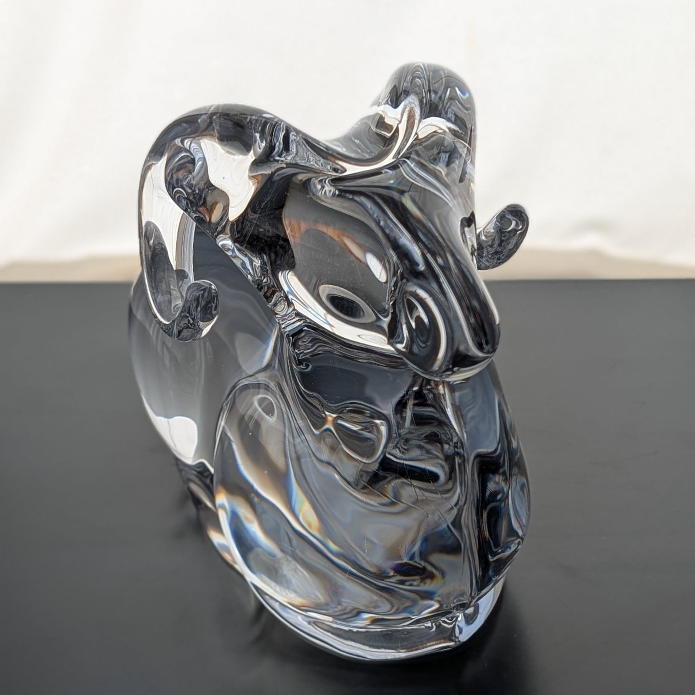 美品 Daum France ドーム フランス クリスタルガラス 馬フィギュリン