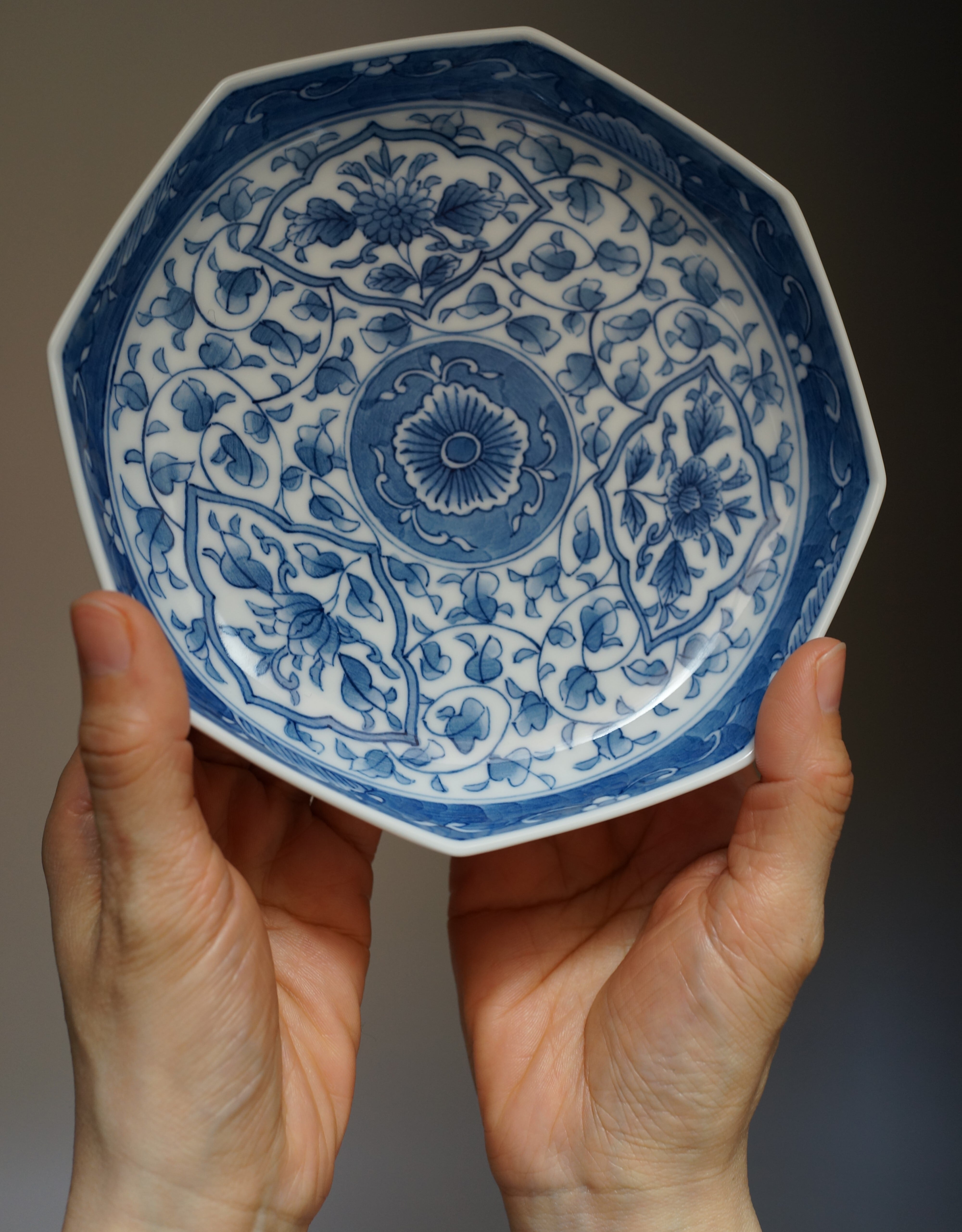 中村ゑ美こ 染付八角御皿 | 高麗庵 清六窯