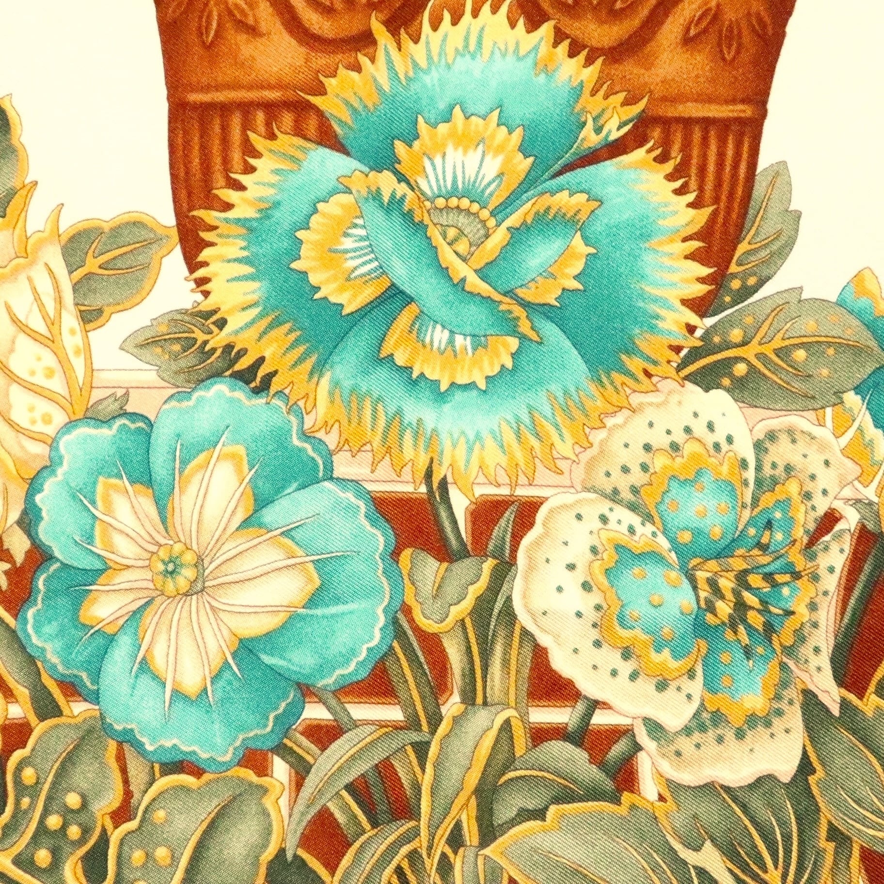 フェラガモ Salvatore Ferragamo/スカーフ 花柄 鳥 ブルー フラワー