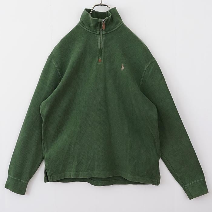 ポロバイラルフローレン ハーフジップ ニット M グリーン 緑 ポニー