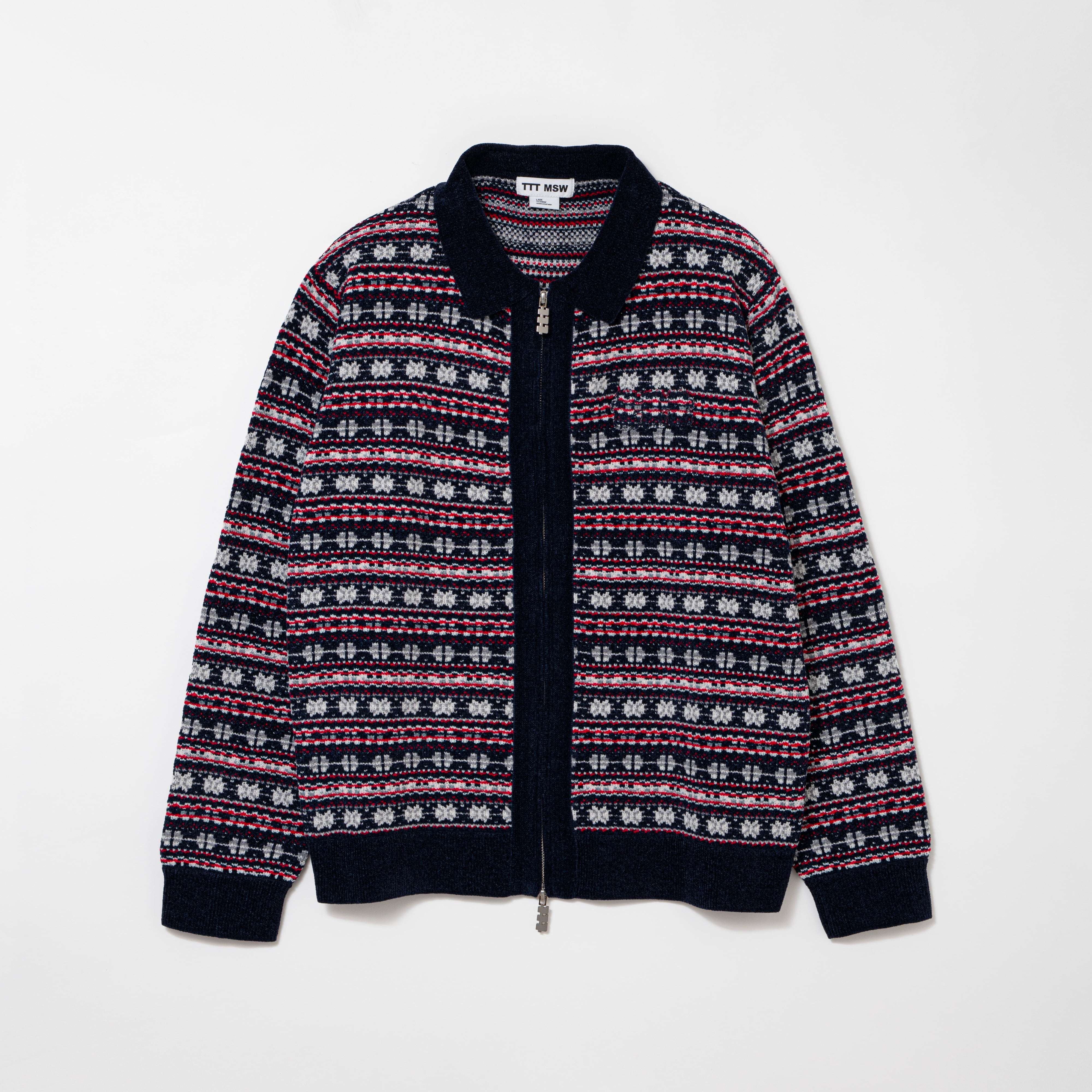 Zip up knit polo shirt（NAVY） | TTTMSW