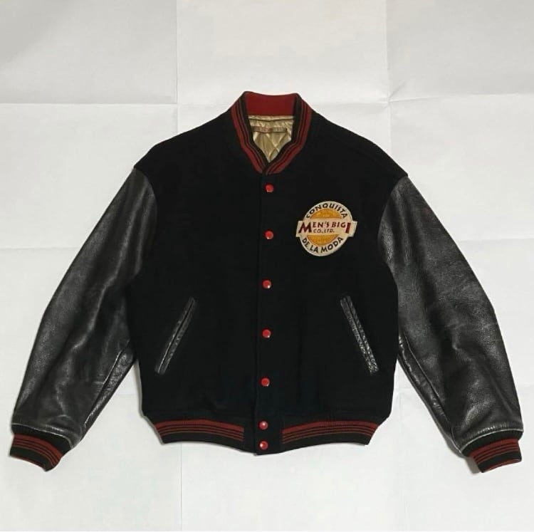 MEN'S BIGIメンズビギ【M】スタジャン袖レザー刺繍ワッペンロゴ