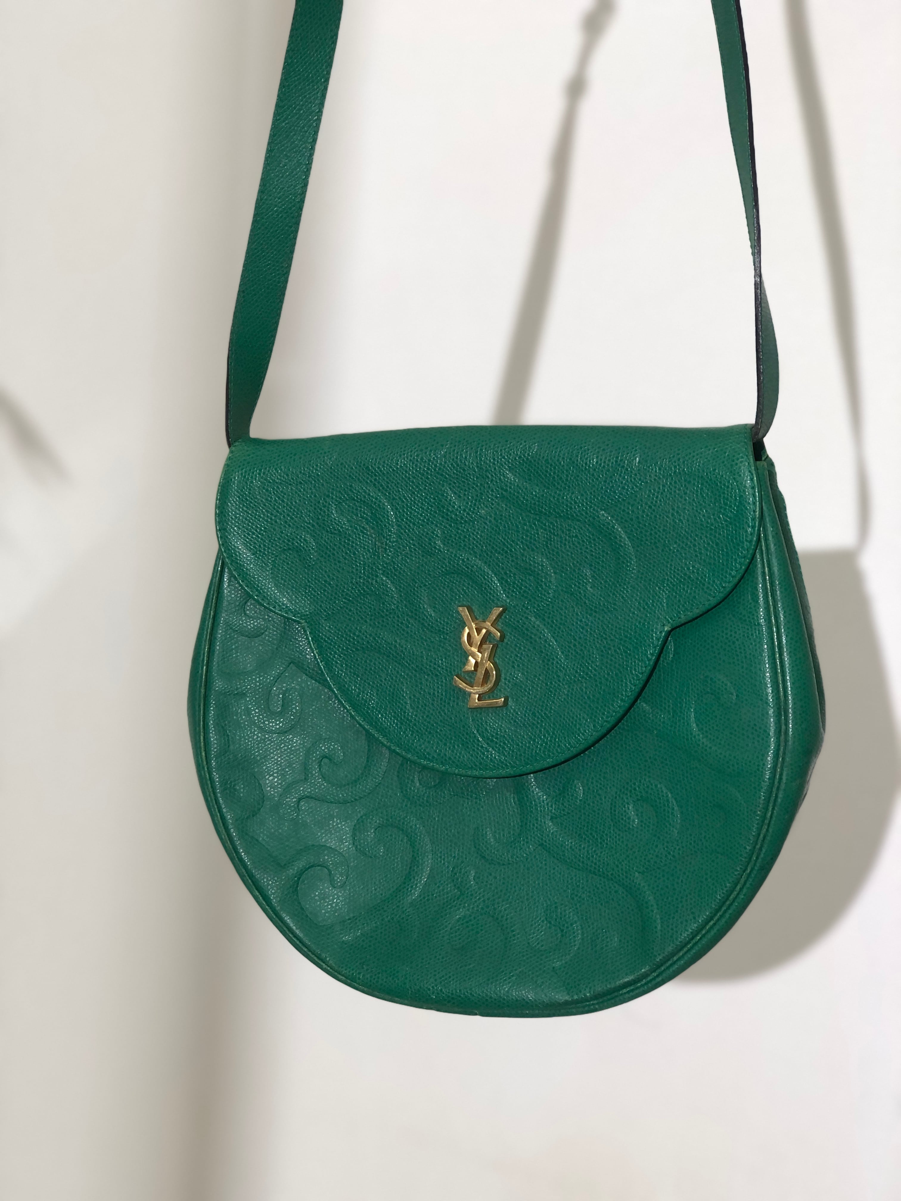 Yves Saint Laurent イヴ・サンローラン オリエンタル 唐草 YSL レザー