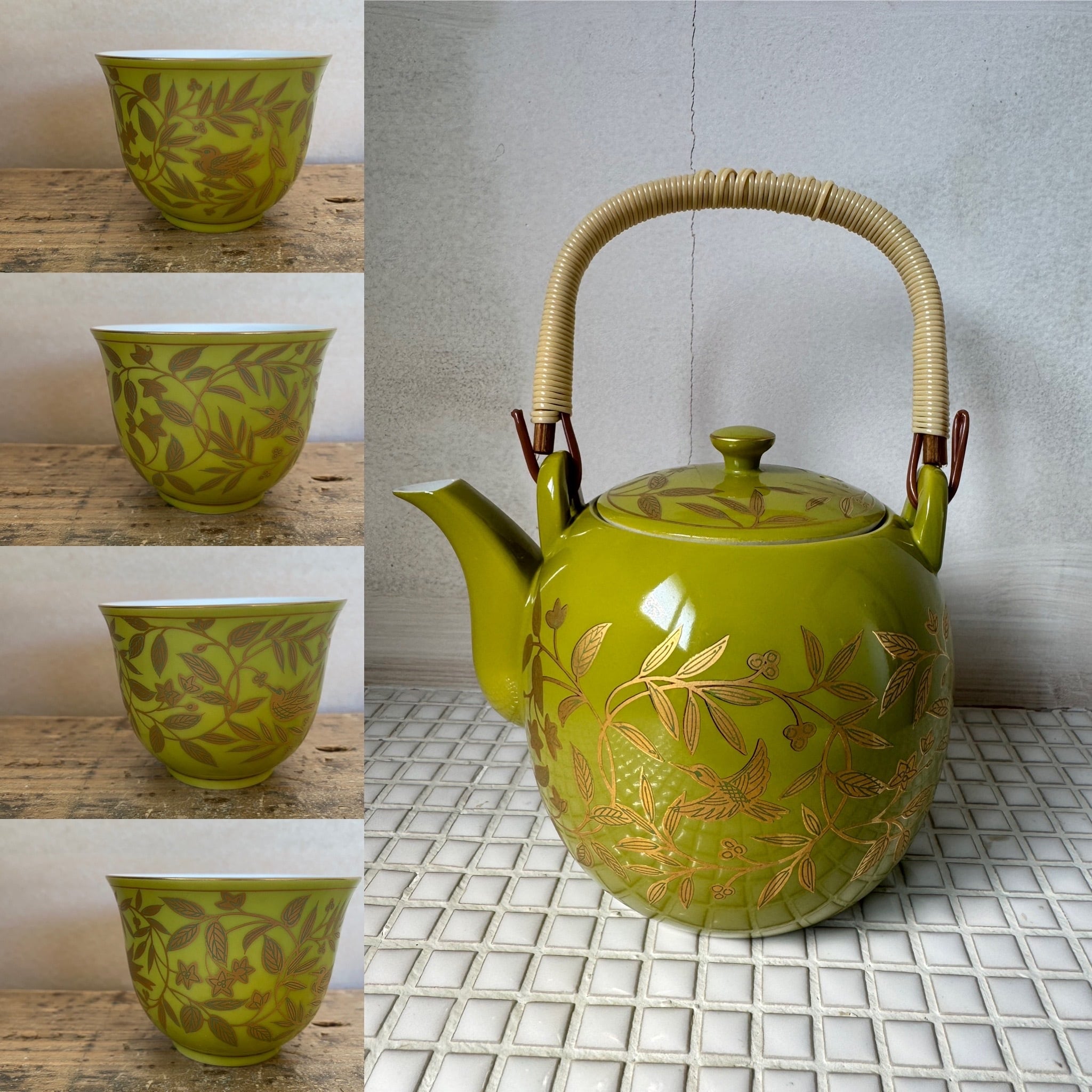 珉平焼 黄釉浮彫龍紋小判皿 三枚組 | fave