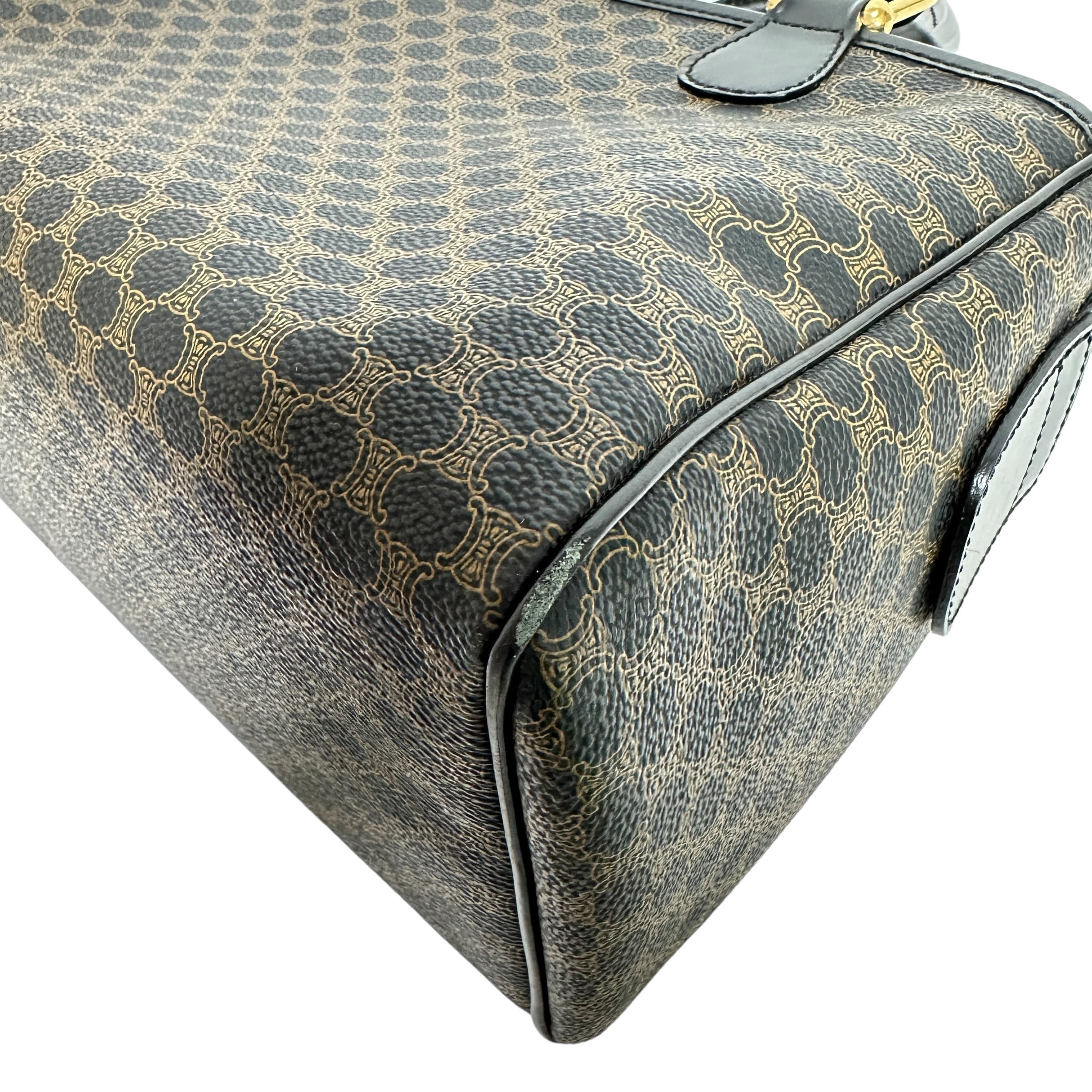 CELINE セリーヌ マカダム柄 ボストンバッグ ブラック 6257-202203 | rean