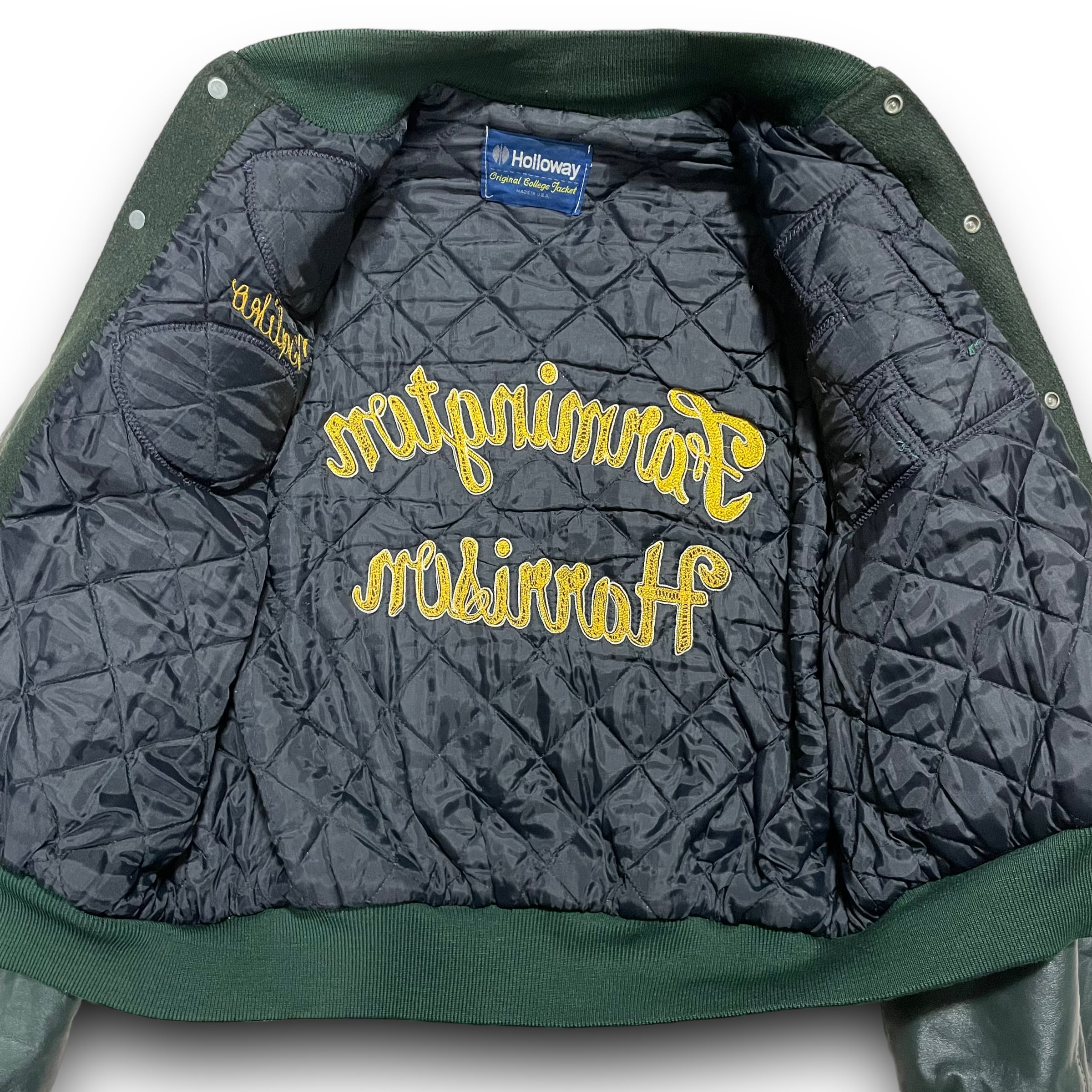 L】【90年代】USA製 HOLLOWAY ホロウェイ スタジャン 袖レザー | 古着