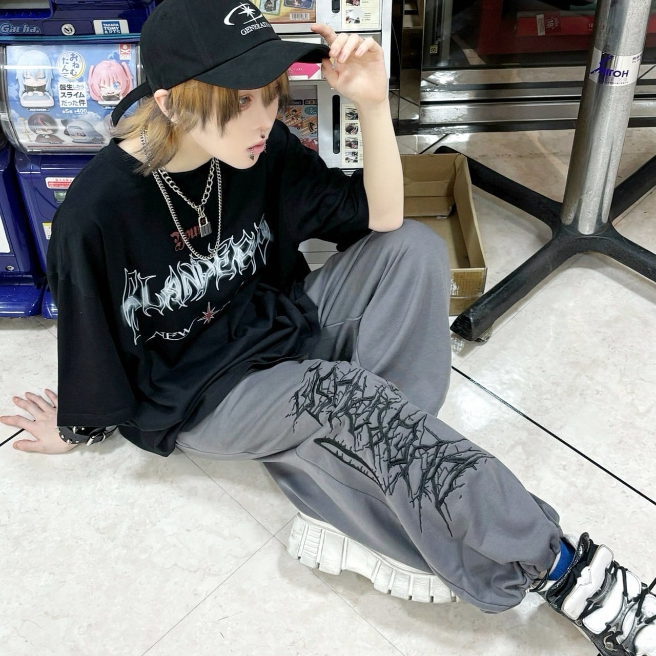 サブカル刺繍スウェットパンツ | VOLCAN&APHRODITE