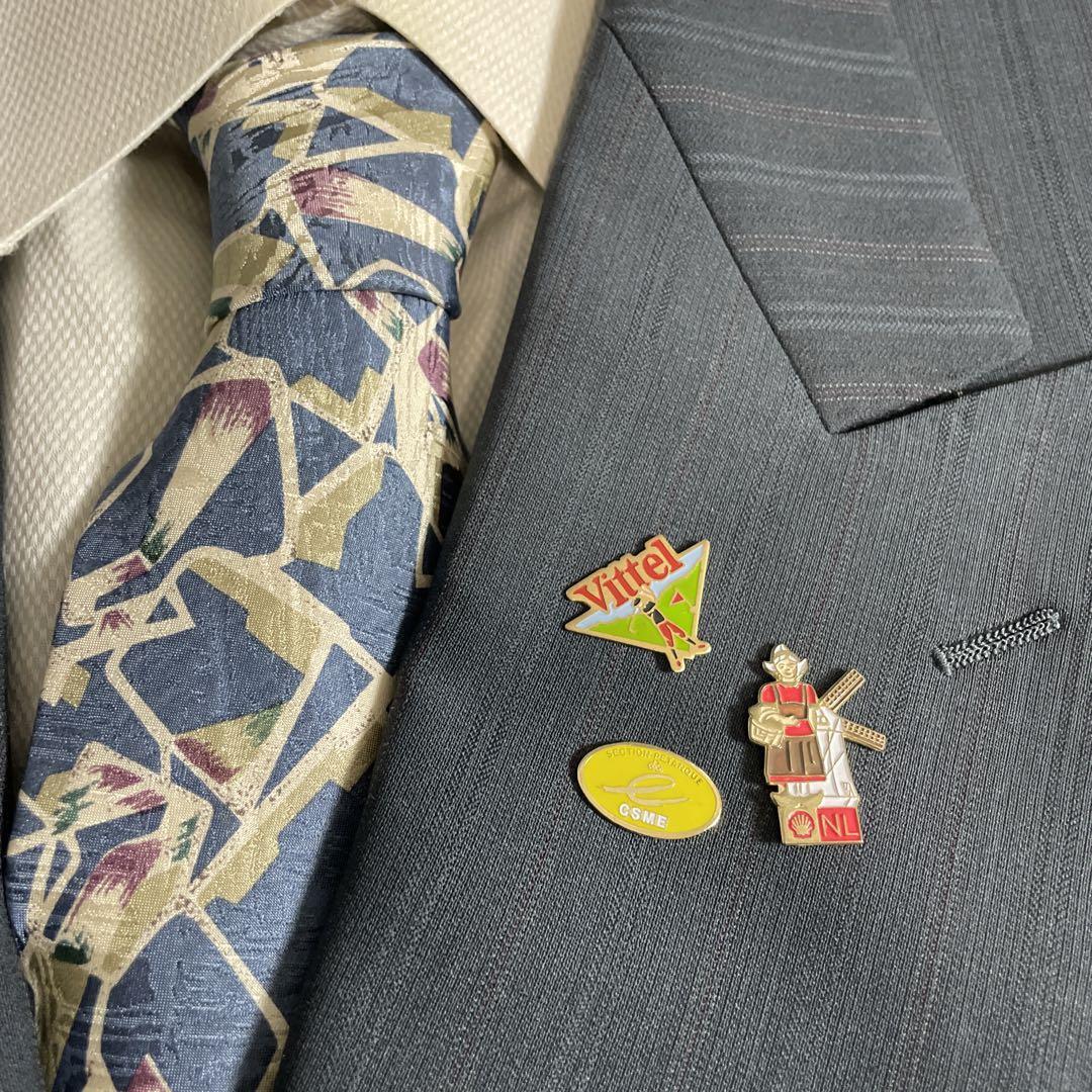 90s ヴィンテージ スーツ ダブル セットアップ ピンズvol.77 高級 | Flog.