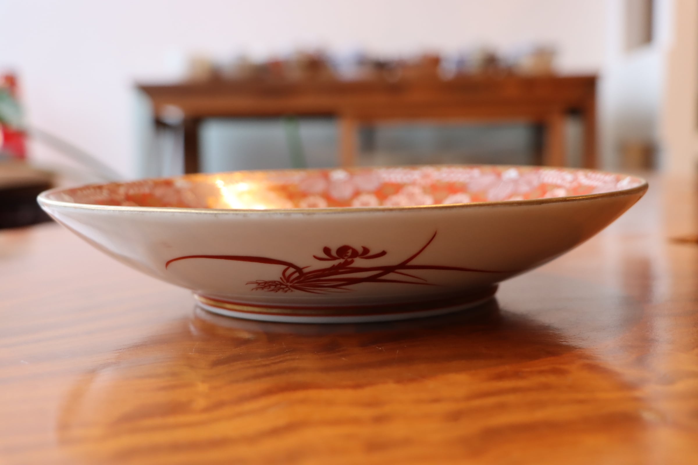 九谷焼 朝日製 赤絵 龍に鳳凰 中皿 八寸 | (有)新原美術