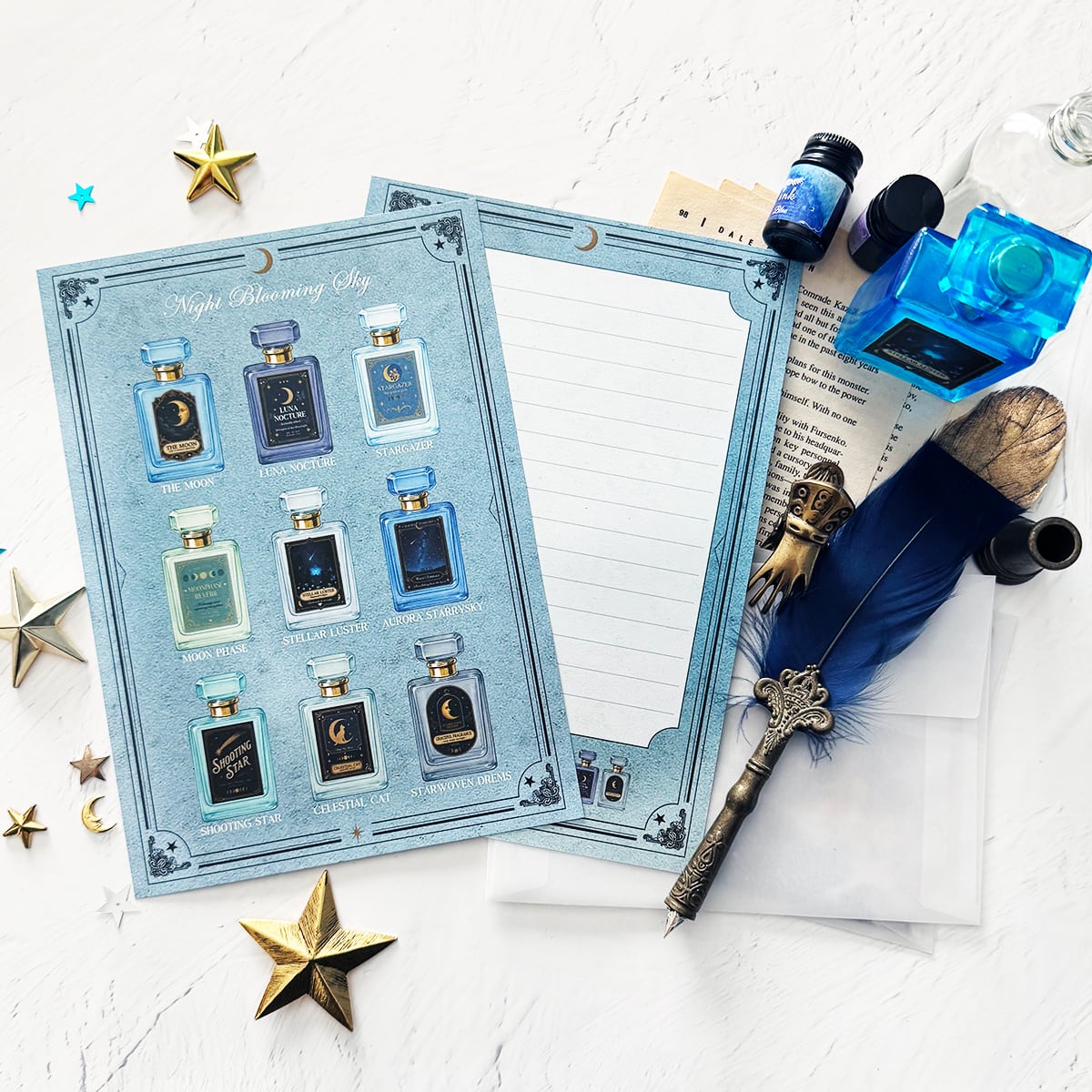 レターセット・便箋】星空香水瓶 標本柄 レターセット | LALA CloveR