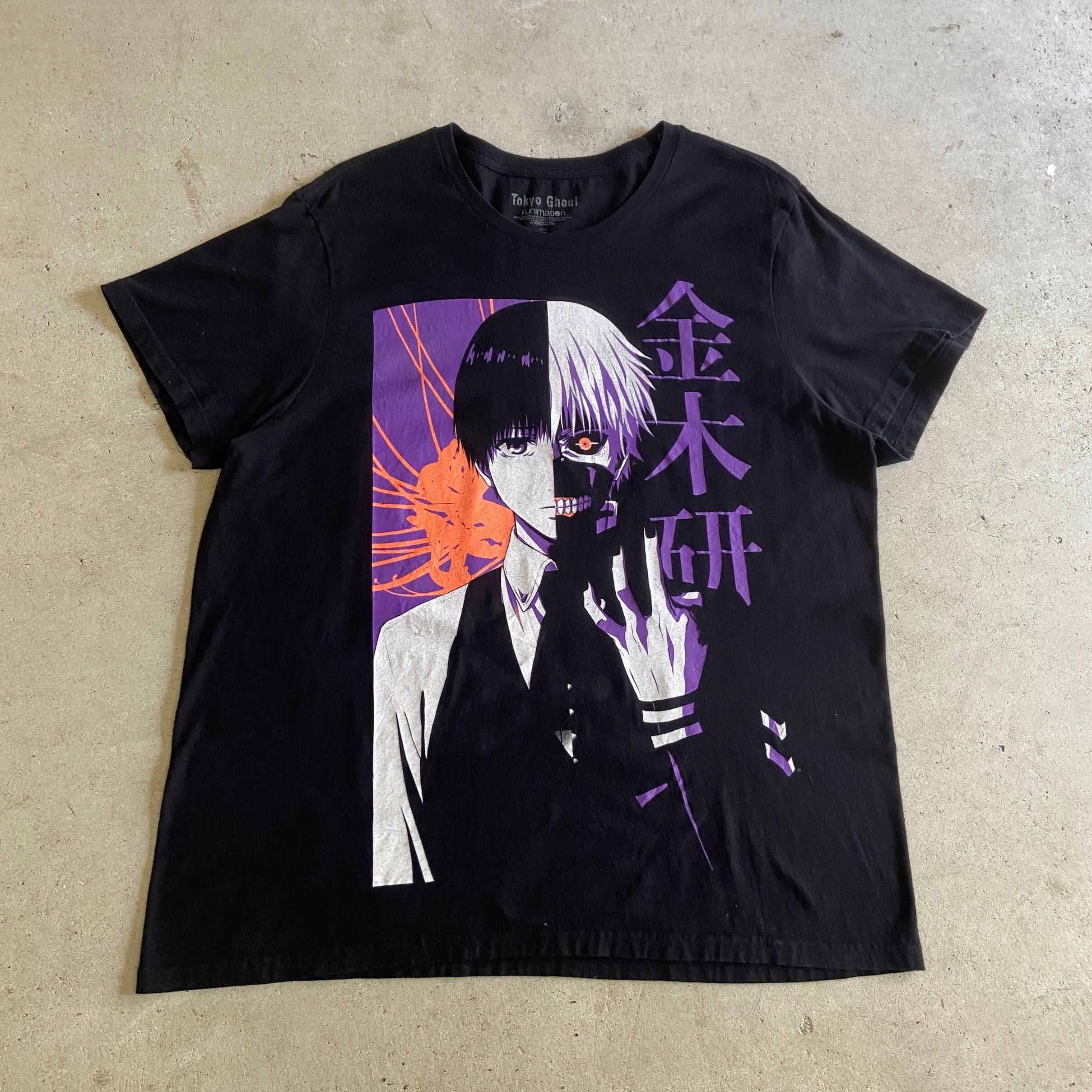 東京喰種トーキョーグール 金木研 キャラクタープリントTシャツ メンズ