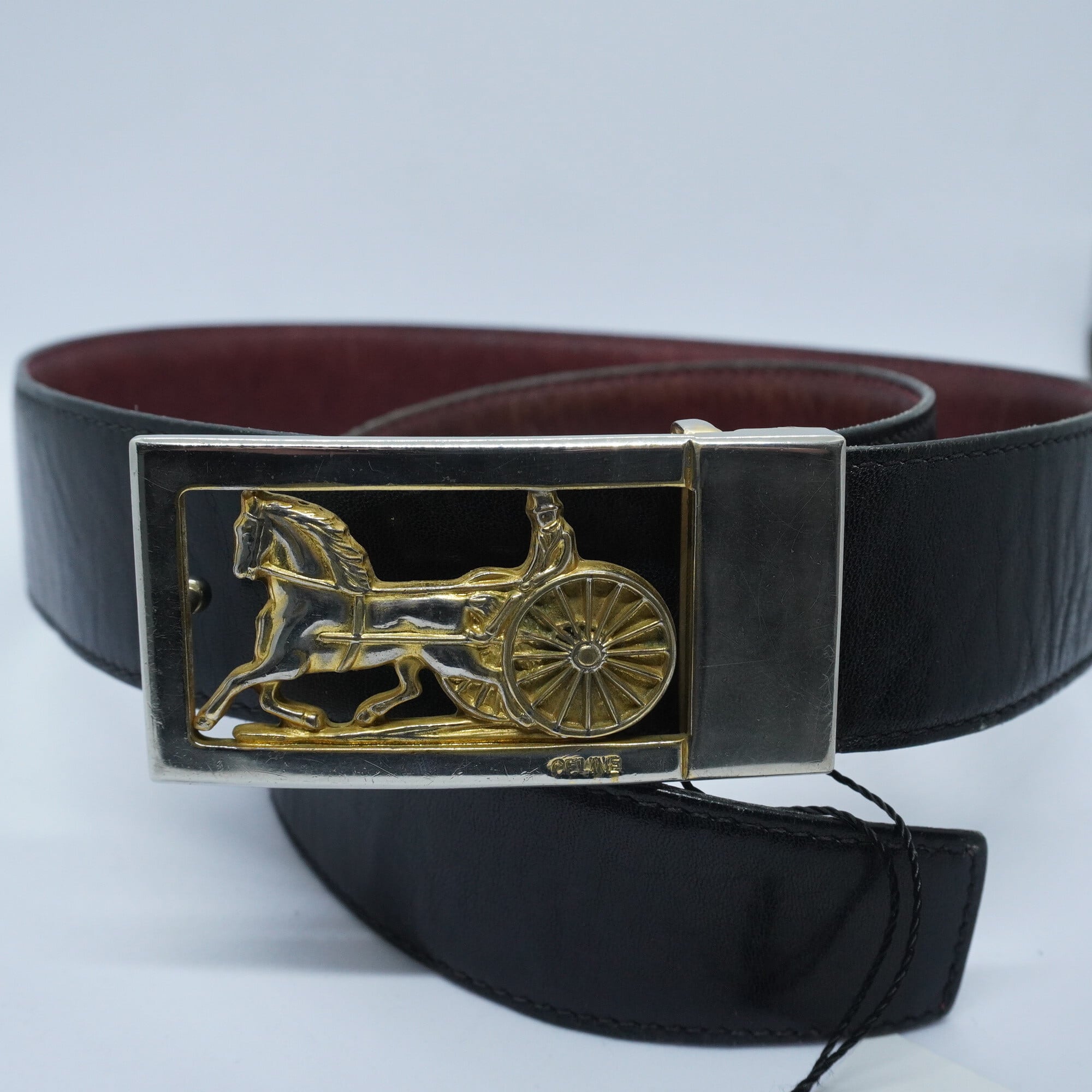 celine】セリーヌ 馬車金具 レザーベルト | ブランド古着屋 Jesus
