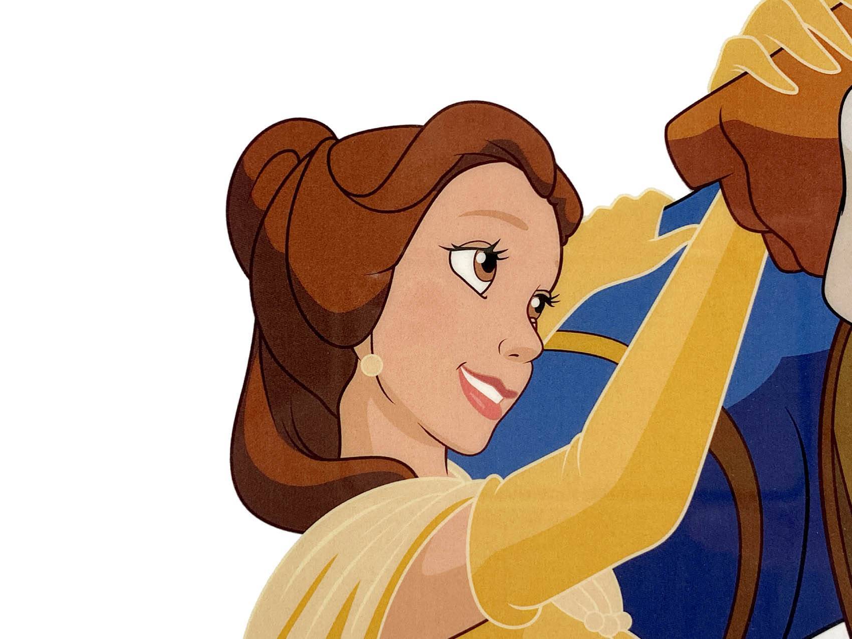 ディズニー セル画「美女と野獣」額縁2種選択可 展示用フック付