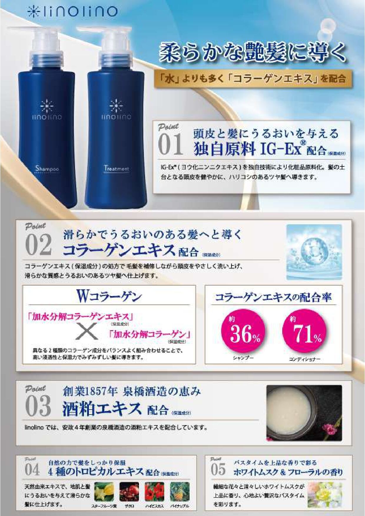LinoLino美容液シャンプー300mL&トリートメント300g セット | Jcos