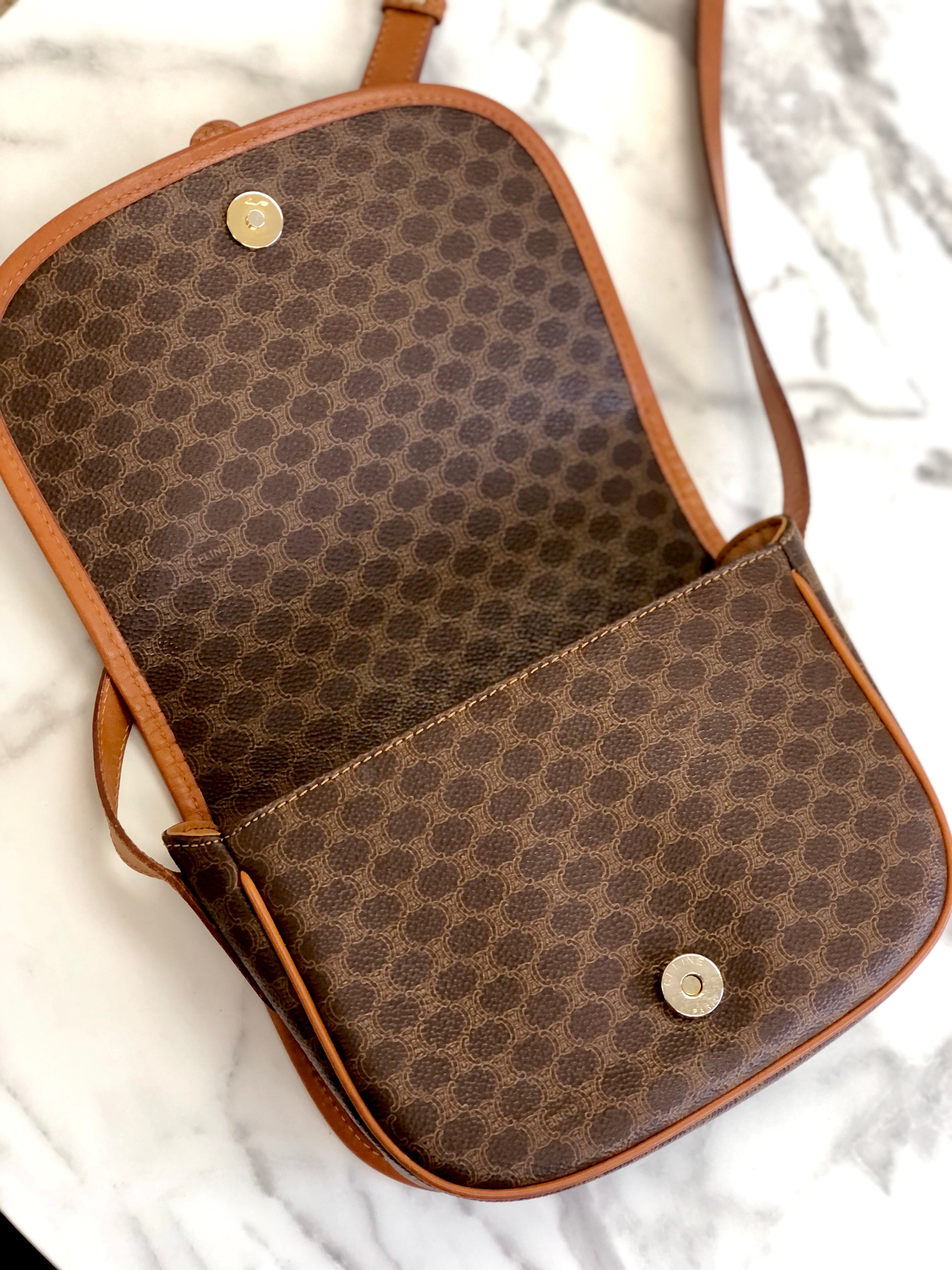 CELINE セリーヌ マカダム フロントベルト フラップ ショルダーバッグ