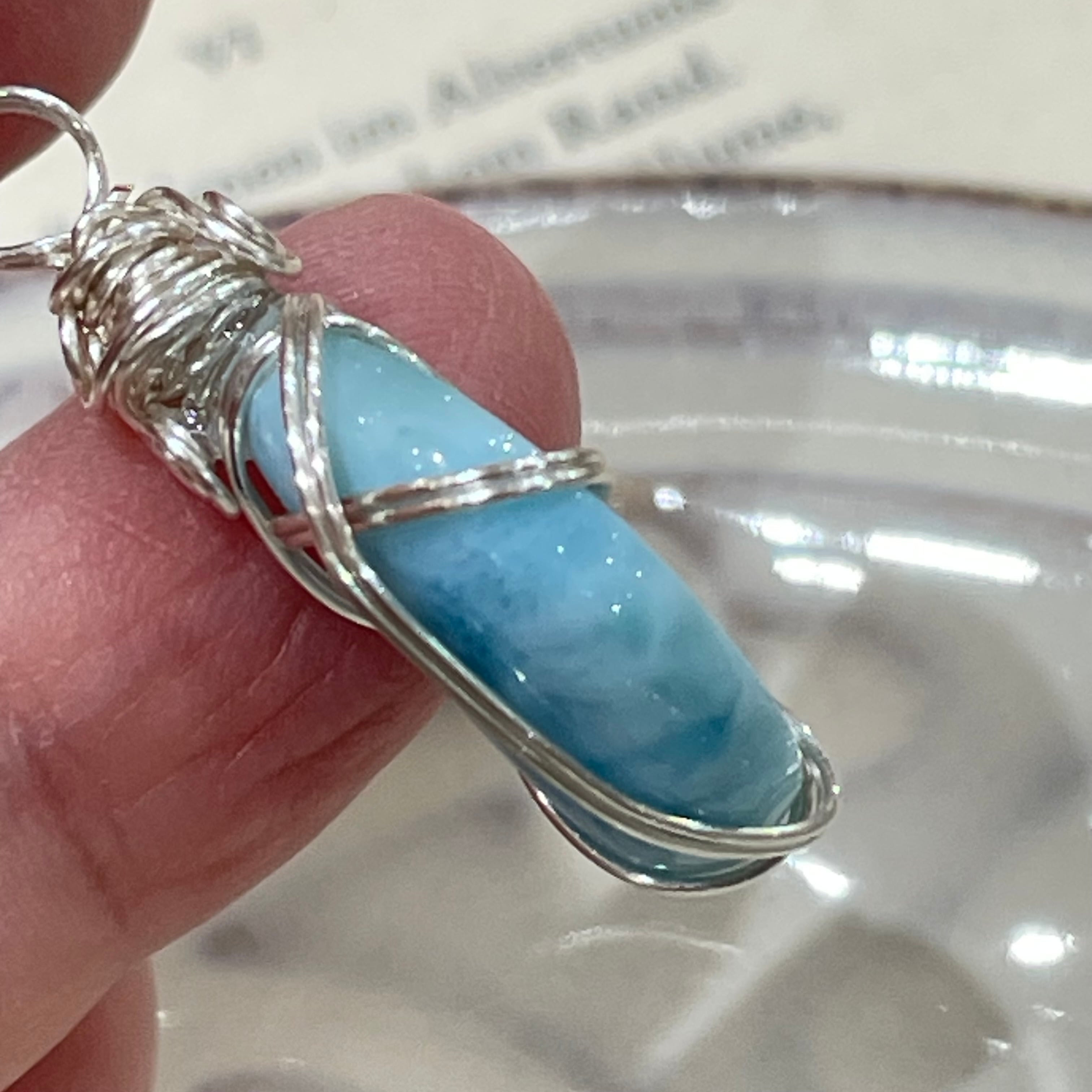 ラリマーペンダントトップ〈月形ペンダントトップ〉 | 石の魔法