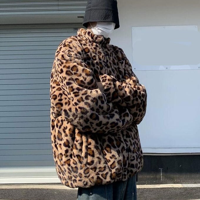 ジャケット ヒョウ柄 豹柄 無地 両面着用 コート メンズ カジュアル