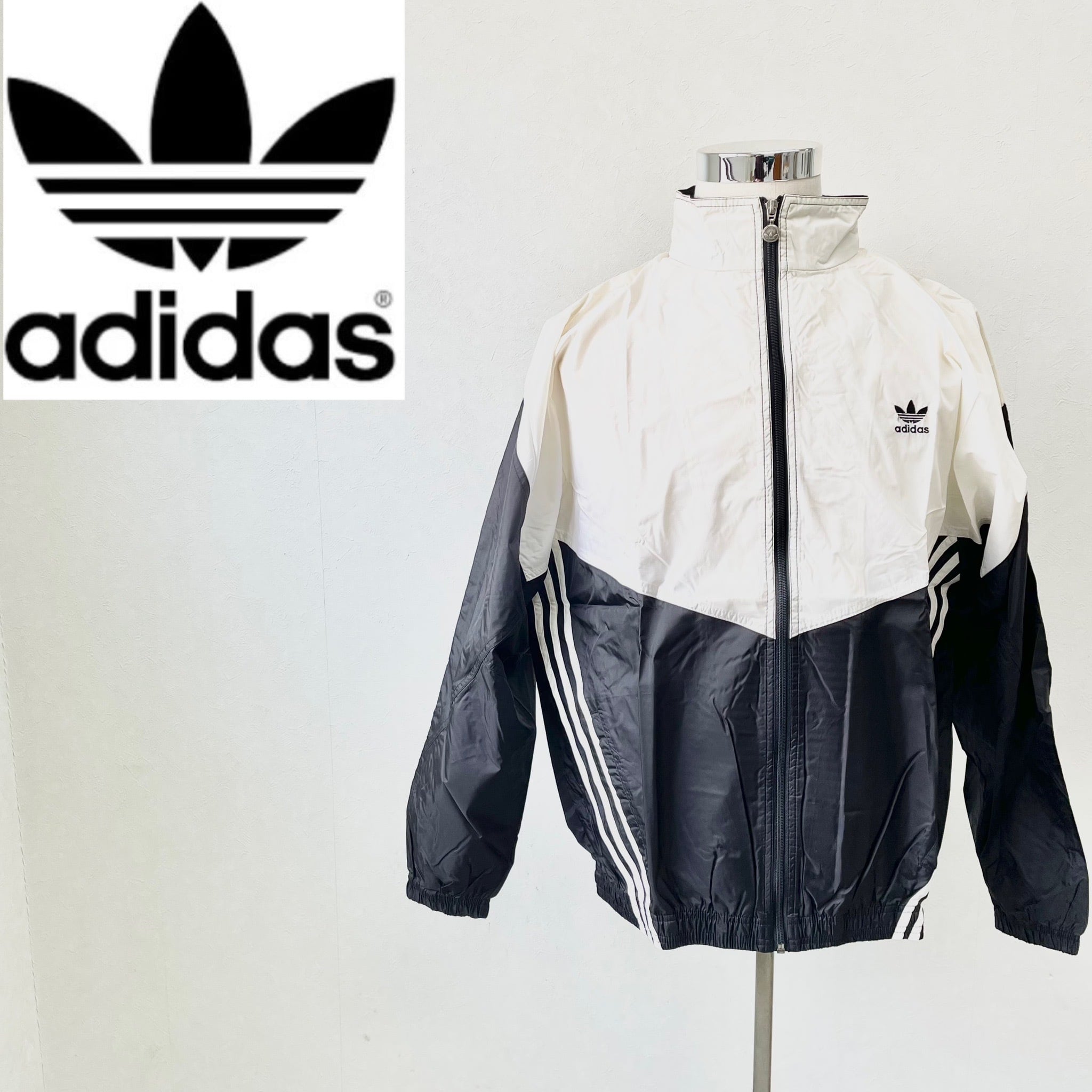 常田大希さん着用】アディダス ナイロンジャケット 刺繡ロゴ 万国旗