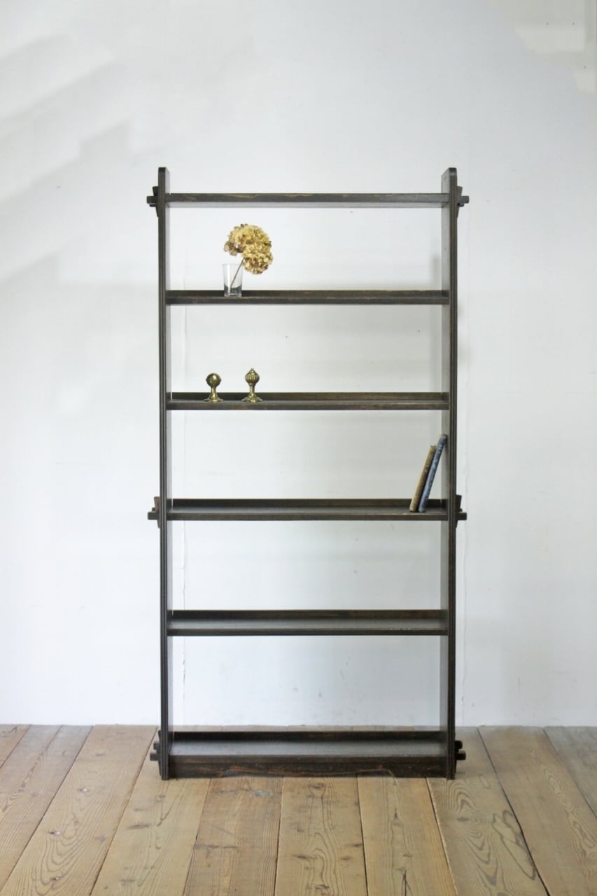 レトロ 楔本棚 本棚 くさび ブックシェルフ ヴィンテージ 飾り棚 食器