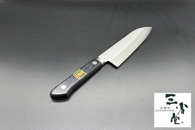 三徳 高村刃物製作所製 粉末ハイス鋼 口金付 170mm(Santoku Knife