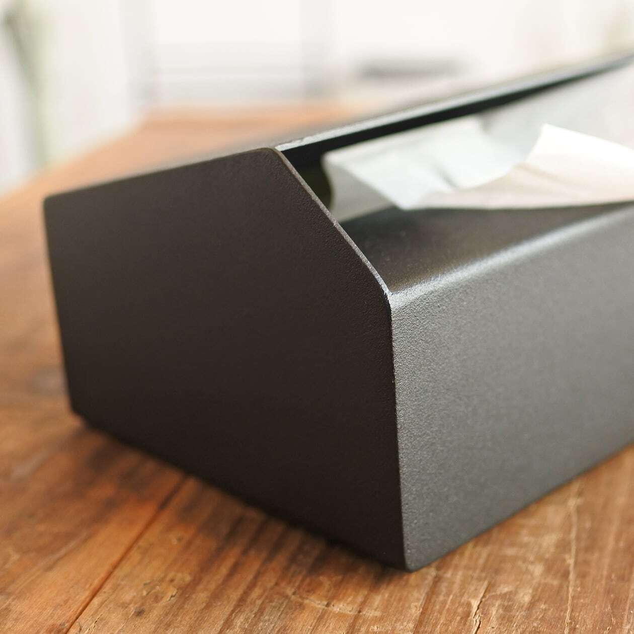 ボックスティッシュカバー【Te-tc1101】サンドブラック 工場のような形