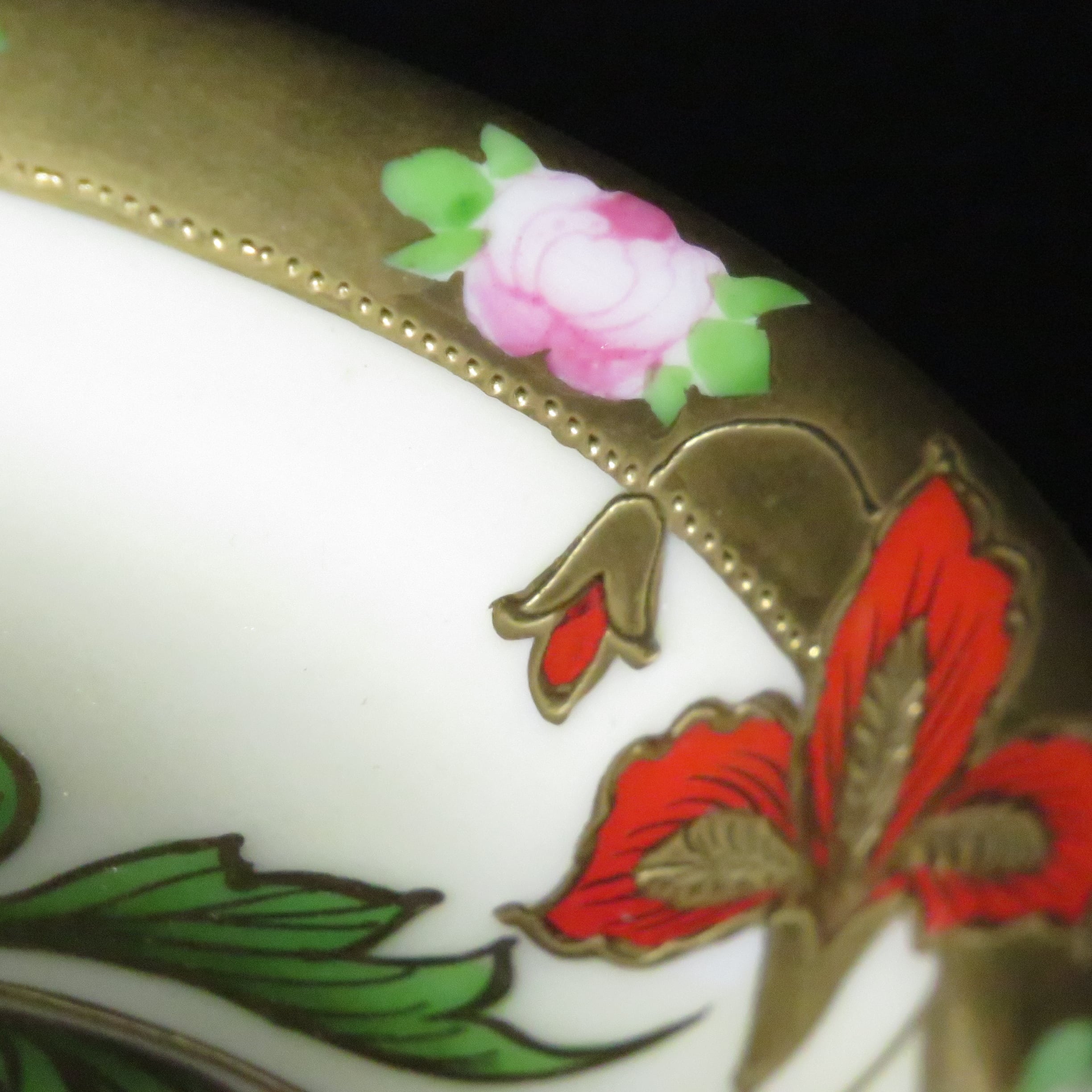 オールド名古屋製陶所 名陶 メイトー 戦前 金盛花文カップ&ソーサー1客