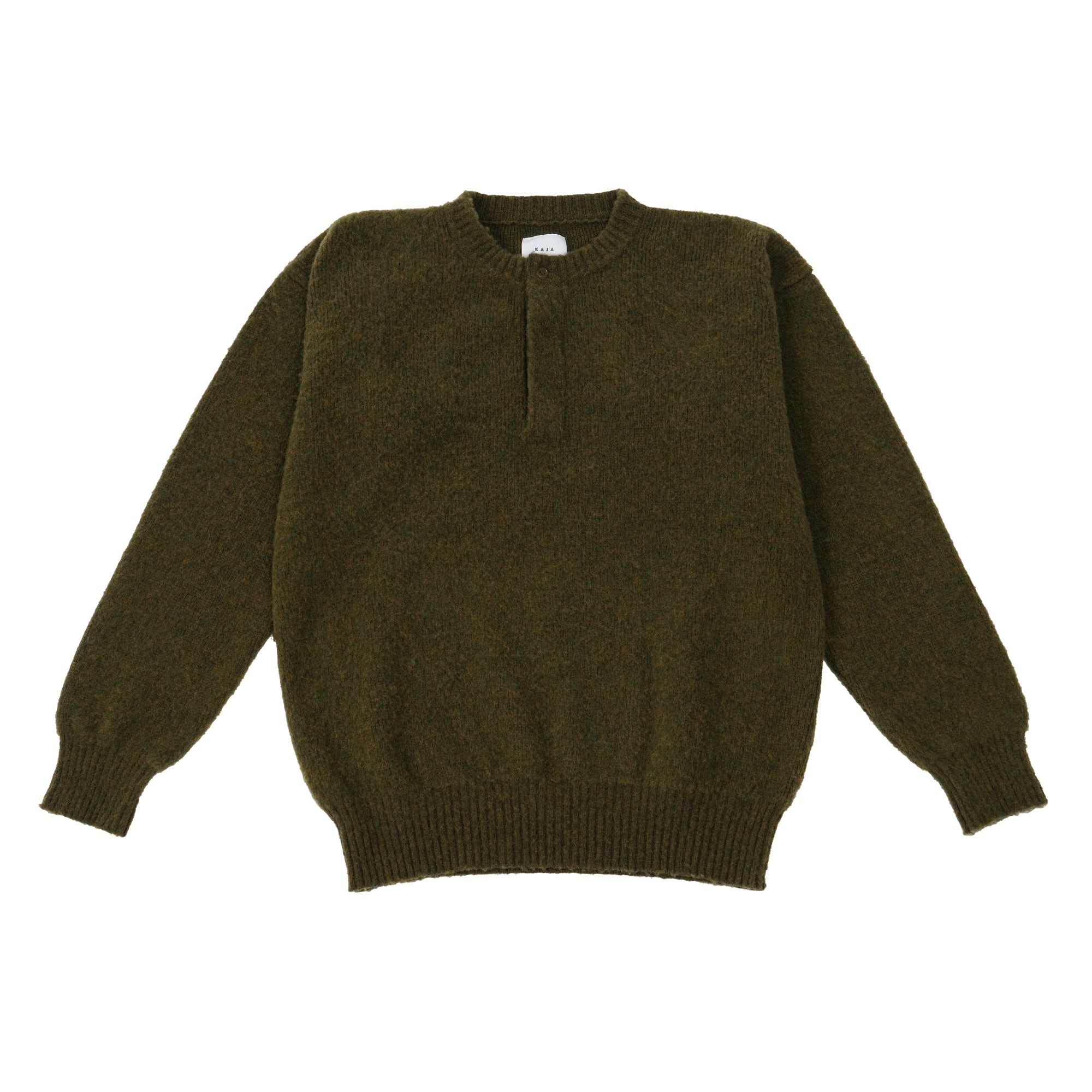 KAJA WOOL AIR YARN HENLEY NECK KNIT | KAJA