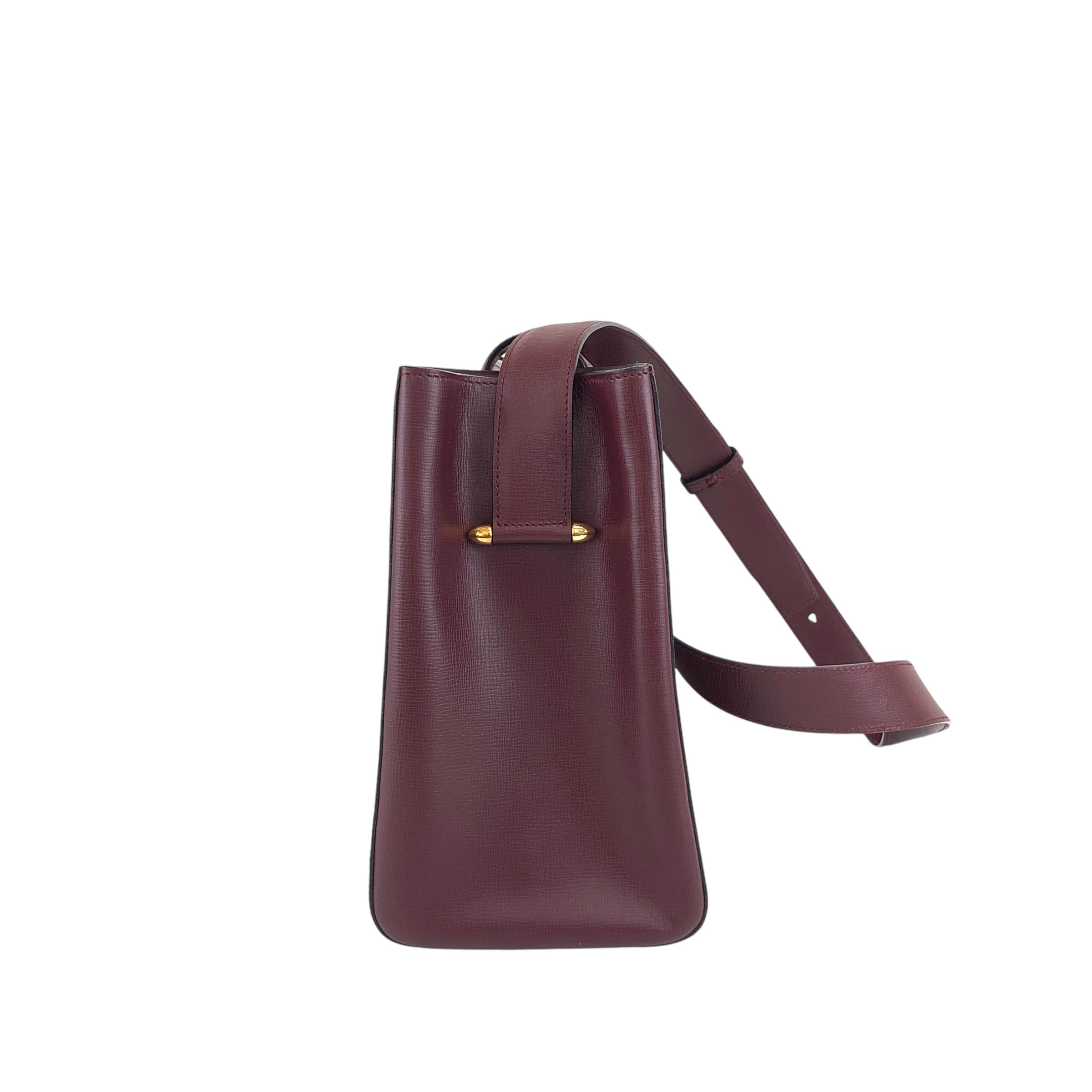 Cartier カルティエ ショルダーバッグ ボルドー ロゴ ターンロック