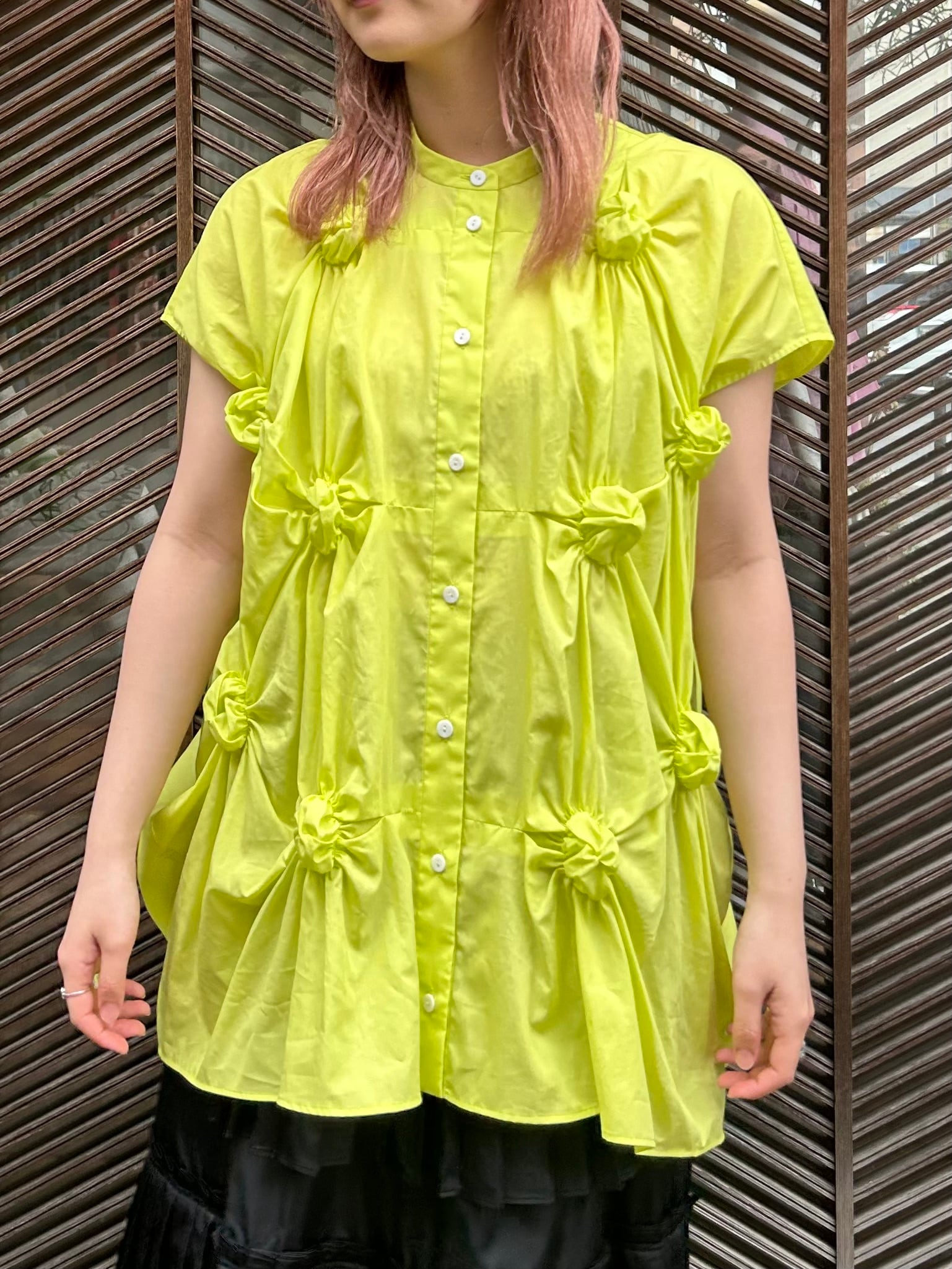 25SS】ENFOLD エンフォルド / CIRCLE SHIRRING SHIRT / シャツ | TRENT