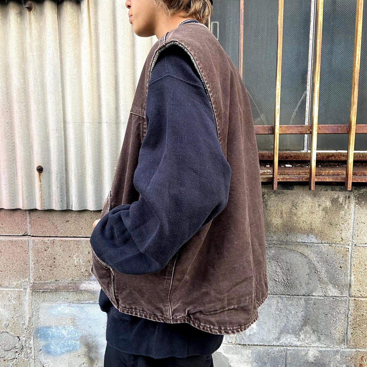 ビッグサイズ Carhartt カーハート ダック地 ボアワークベスト メンズ