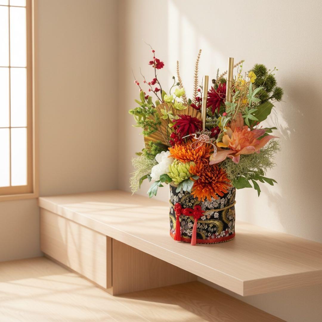 LL特大門松アレンジメント 雅な豪華お正月飾り 商業用門松 店舗用門松