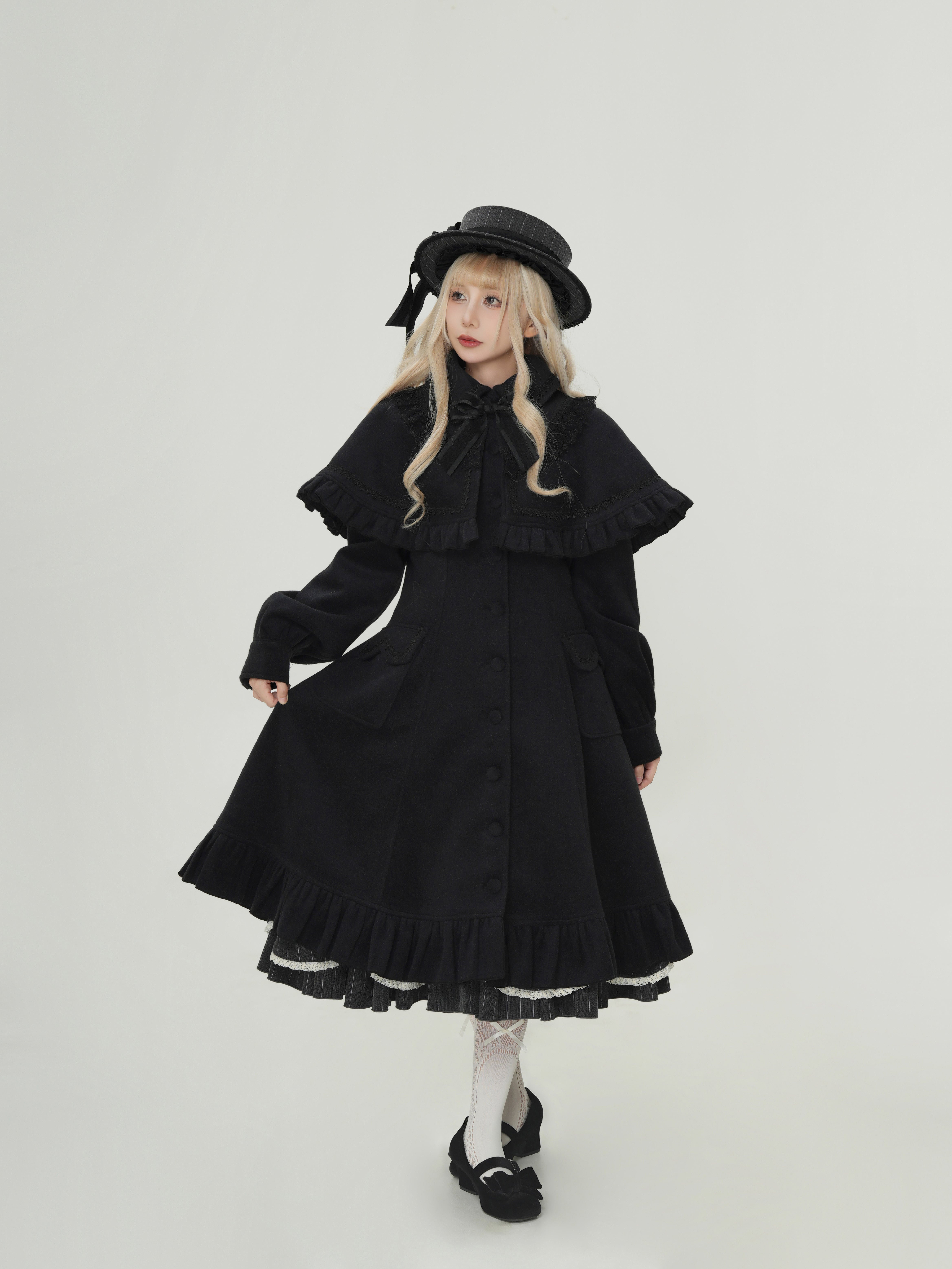 アイシング・フリル ケープ付きプリンセスラインコート | HoshibakoWorks