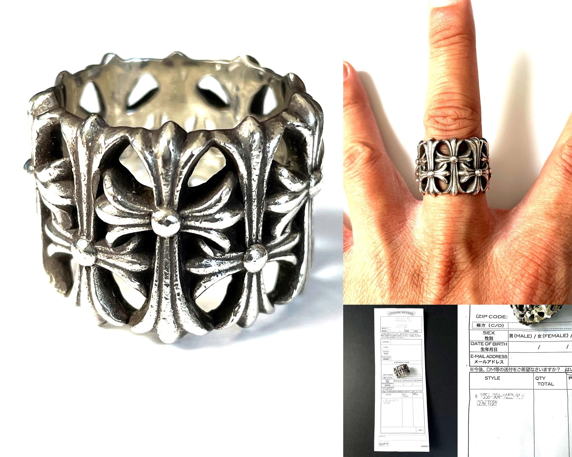 CHROME HEARTS クロムハーツ 名作 セメタリー クロス リング SV925 23